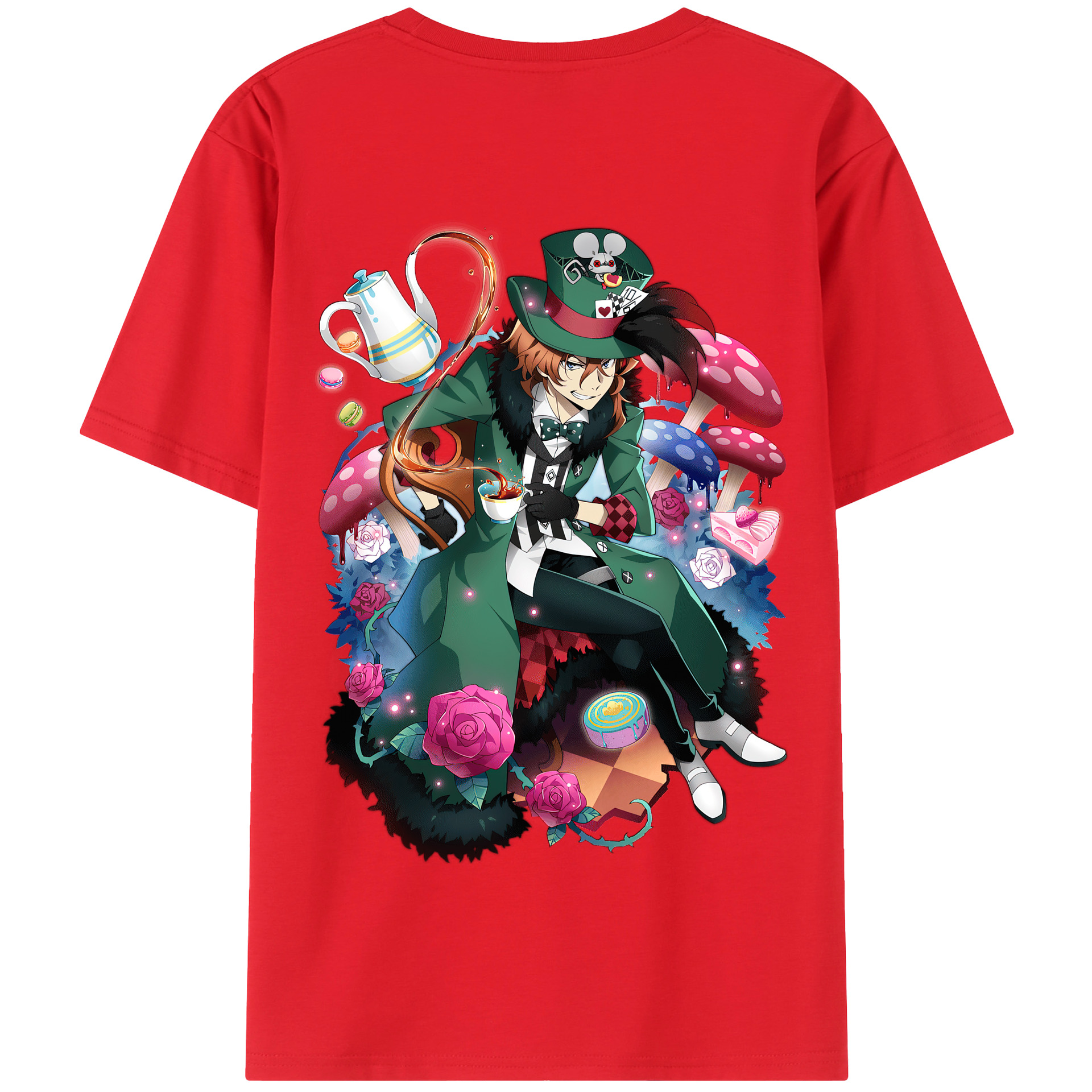 （画像用） 文豪ストレイドッグス Bungo Stray Dogs 綿100％半袖Tシャツ（背面プリント）