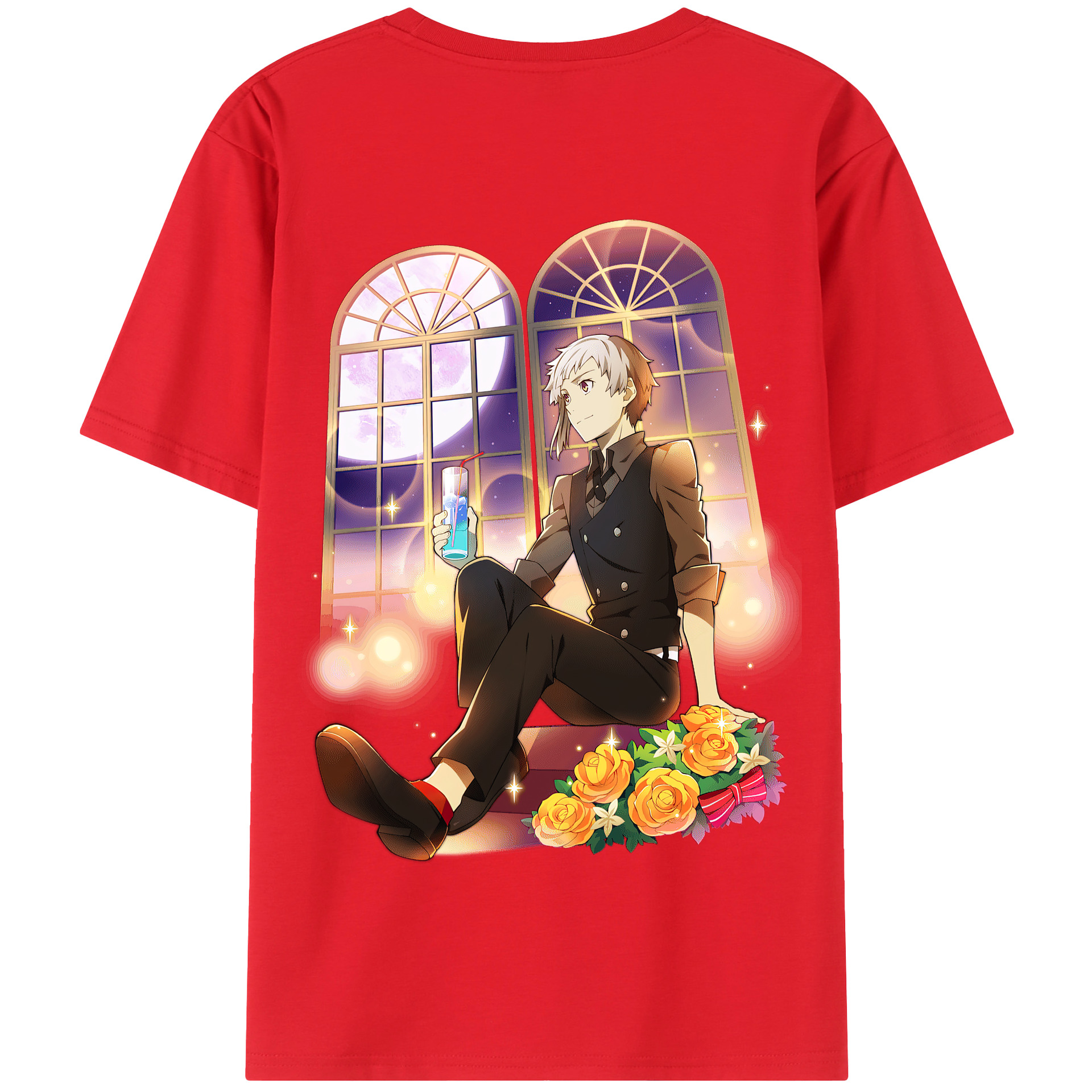 （画像用） 文豪ストレイドッグス Bungo Stray Dogs 綿100％半袖Tシャツ（背面プリント）