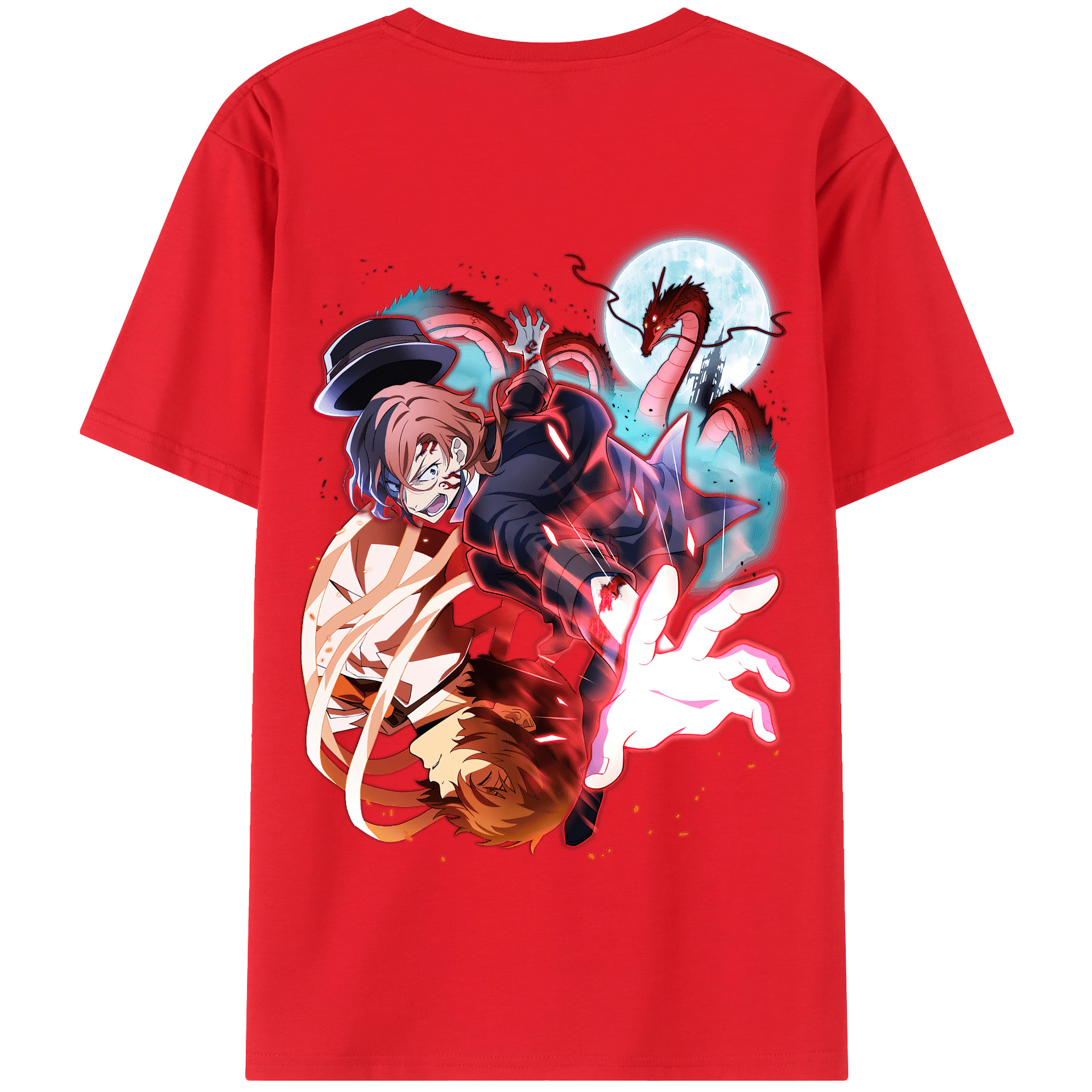 （画像用） 文豪ストレイドッグス Bungo Stray Dogs 綿100％半袖Tシャツ（背面プリント）