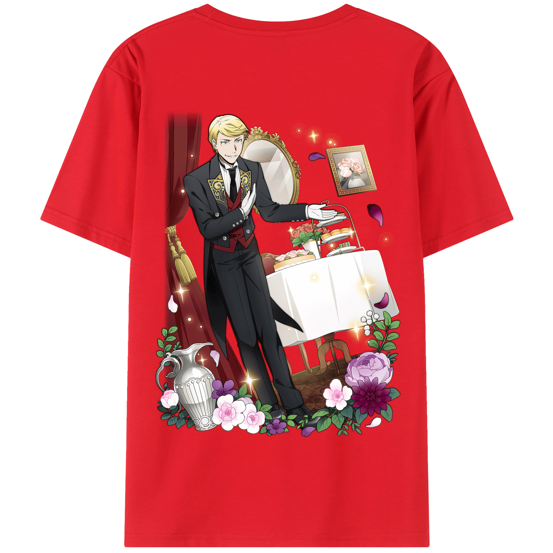 （画像用） 文豪ストレイドッグス Bungo Stray Dogs 綿100％半袖Tシャツ（背面プリント）