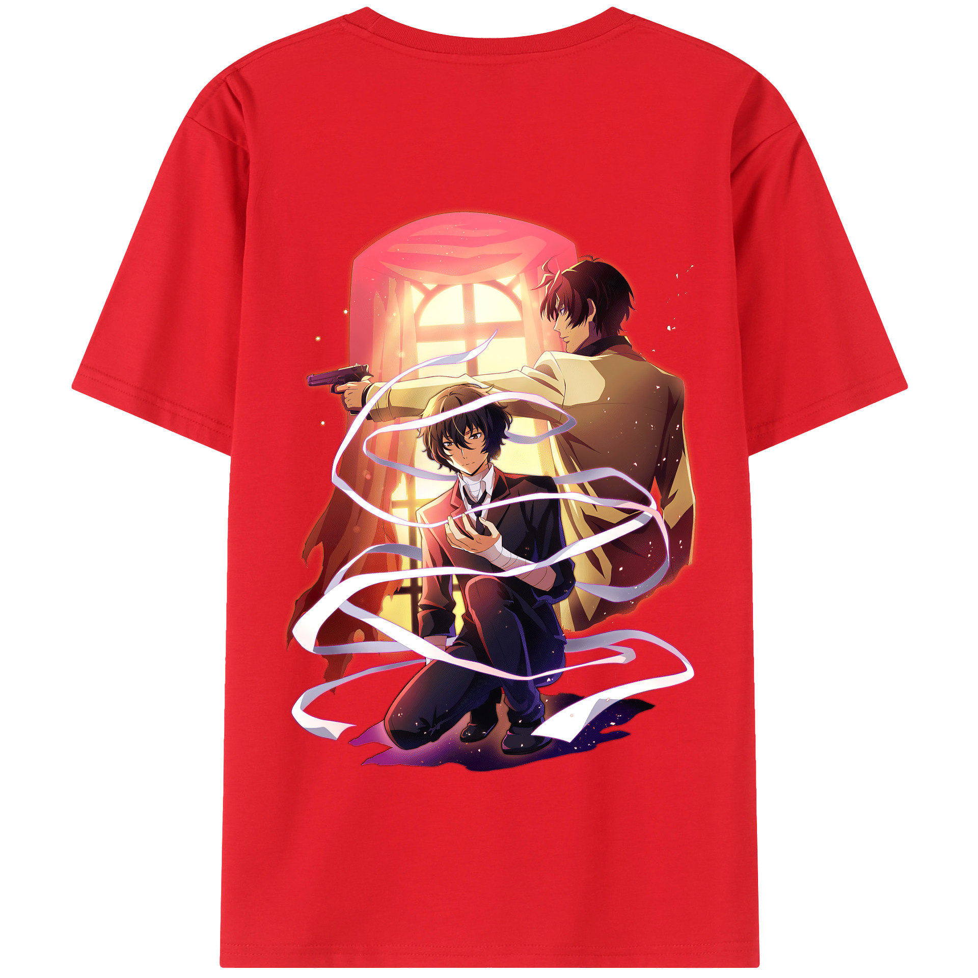 （画像用） 文豪ストレイドッグス Bungo Stray Dogs 綿100％半袖Tシャツ（背面プリント）