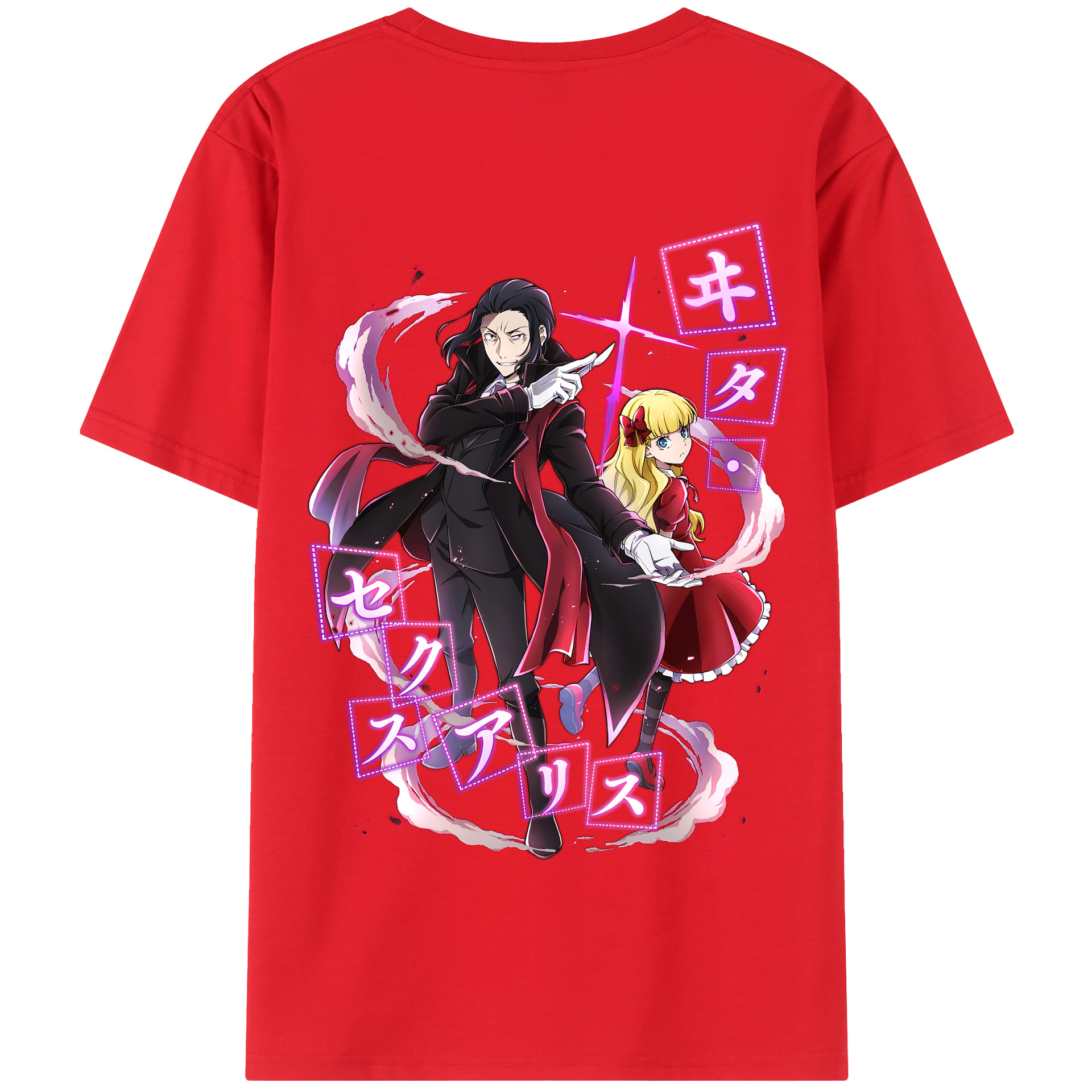 （画像用） 文豪ストレイドッグス Bungo Stray Dogs 綿100％半袖Tシャツ（背面プリント）