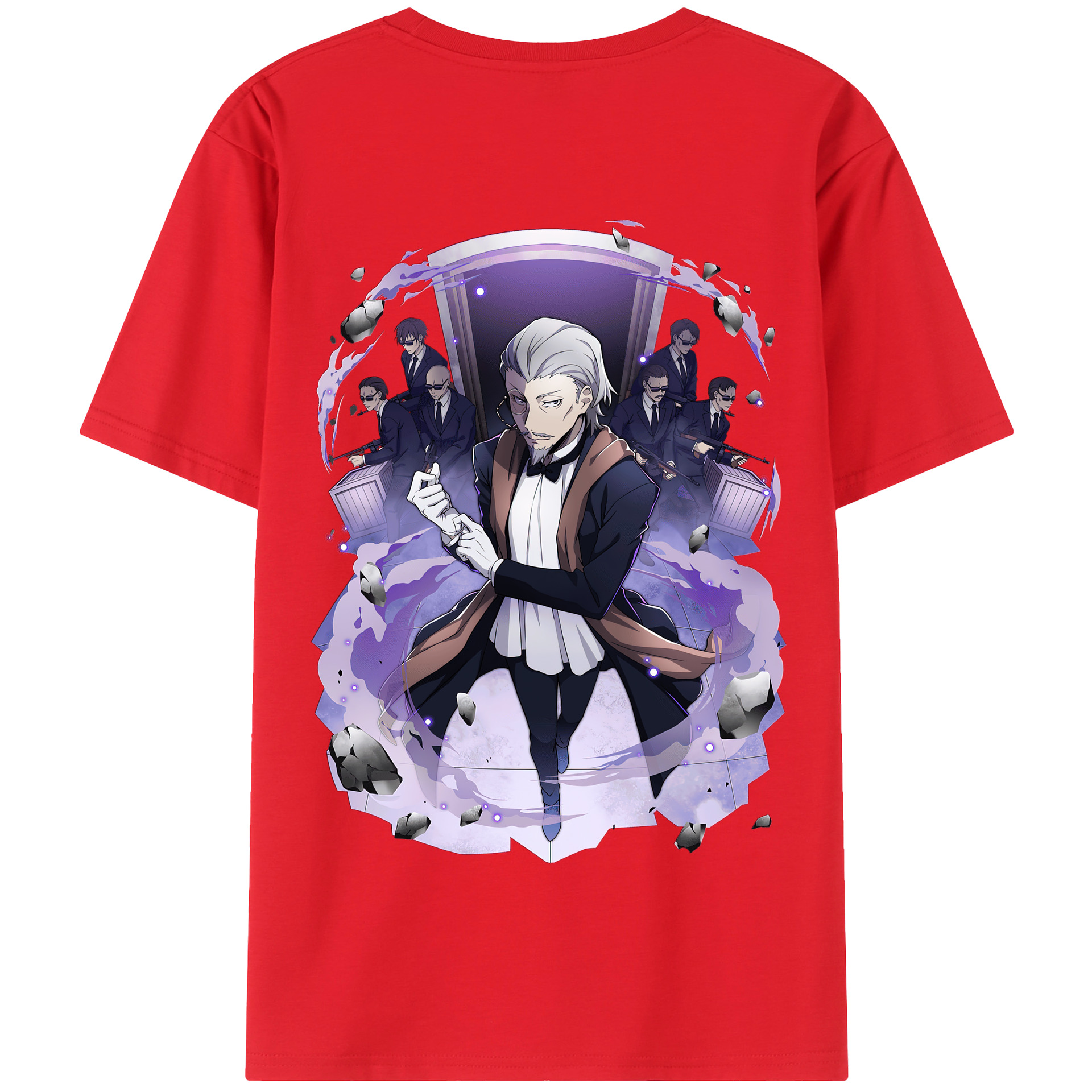 （画像用） 文豪ストレイドッグス Bungo Stray Dogs 綿100％半袖Tシャツ（背面プリント）