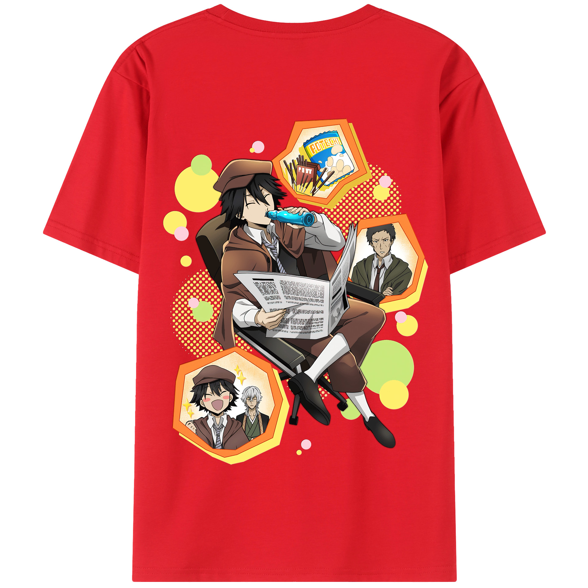 （画像用） 文豪ストレイドッグス Bungo Stray Dogs 綿100％半袖Tシャツ（背面プリント）