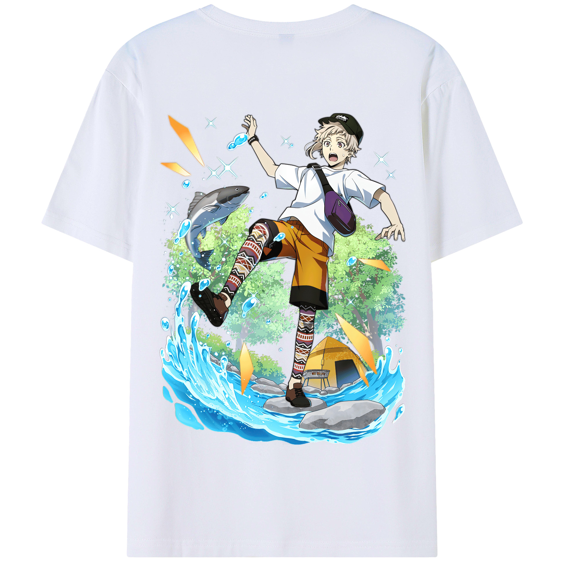 （画像用） 文豪ストレイドッグス Bungo Stray Dogs 綿100％半袖Tシャツ（背面プリント）