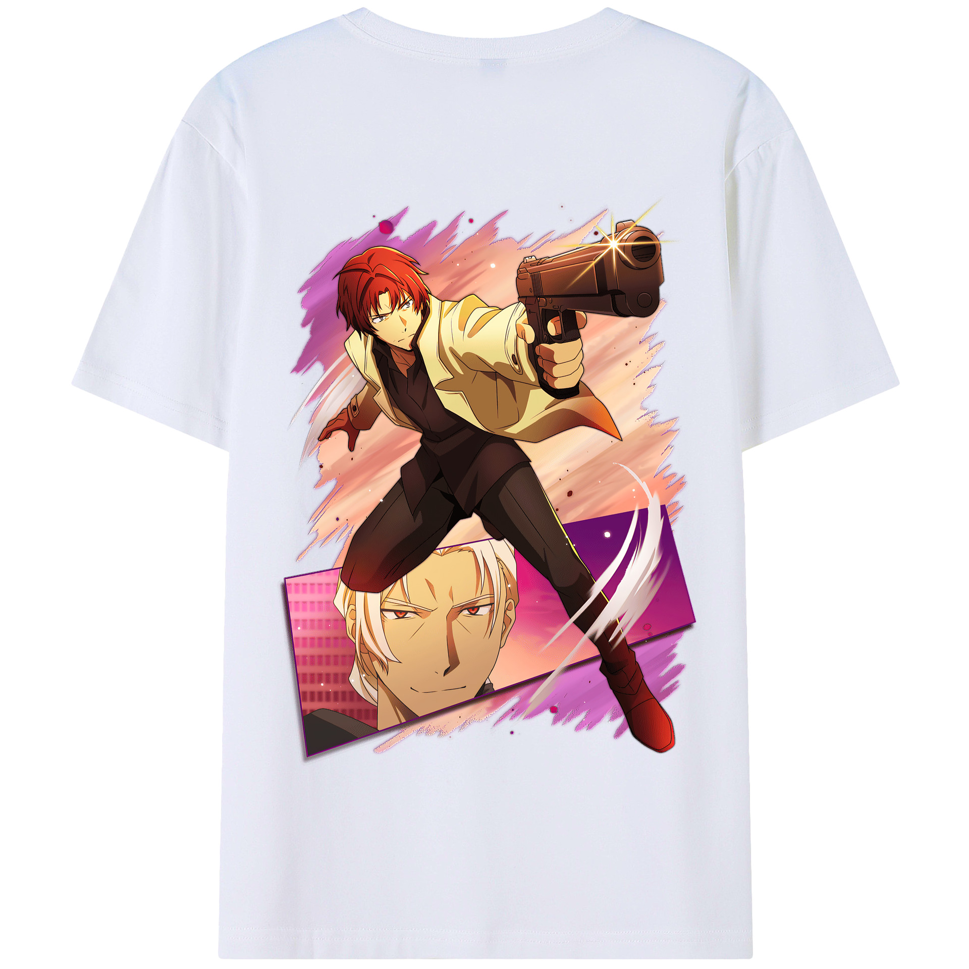 （画像用） 文豪ストレイドッグス Bungo Stray Dogs 綿100％半袖Tシャツ（背面プリント）