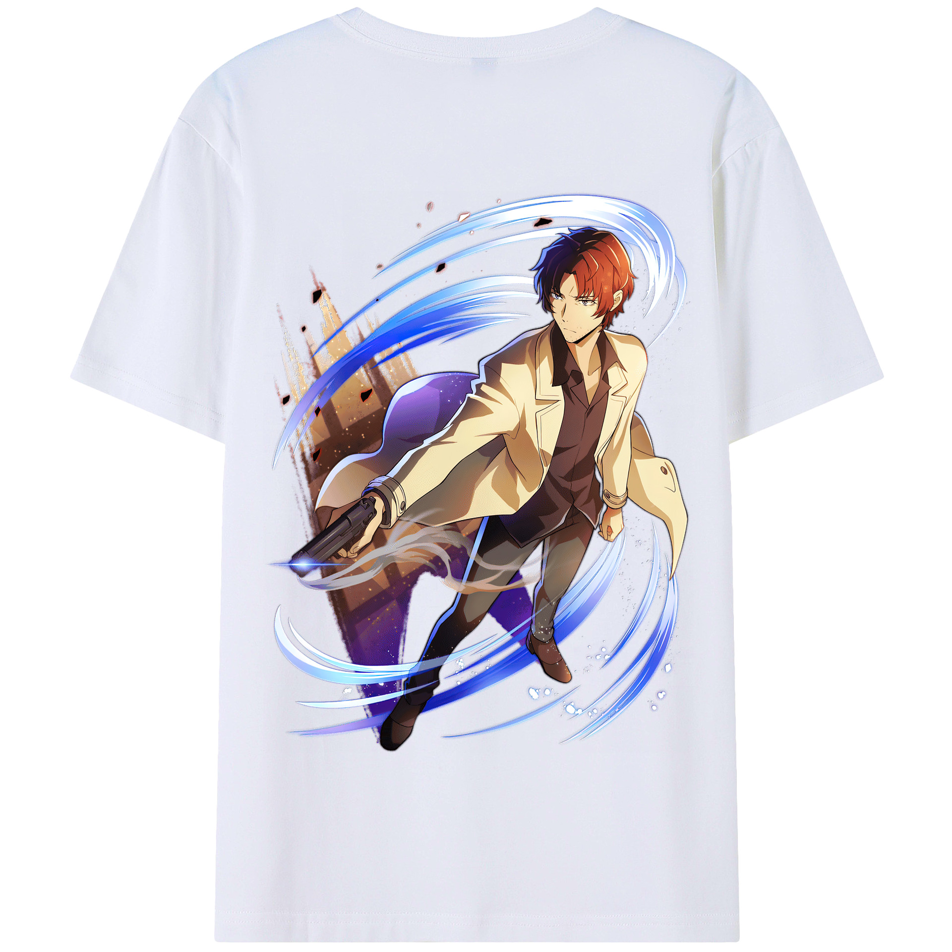 （画像用） 文豪ストレイドッグス Bungo Stray Dogs 綿100％半袖Tシャツ（背面プリント）