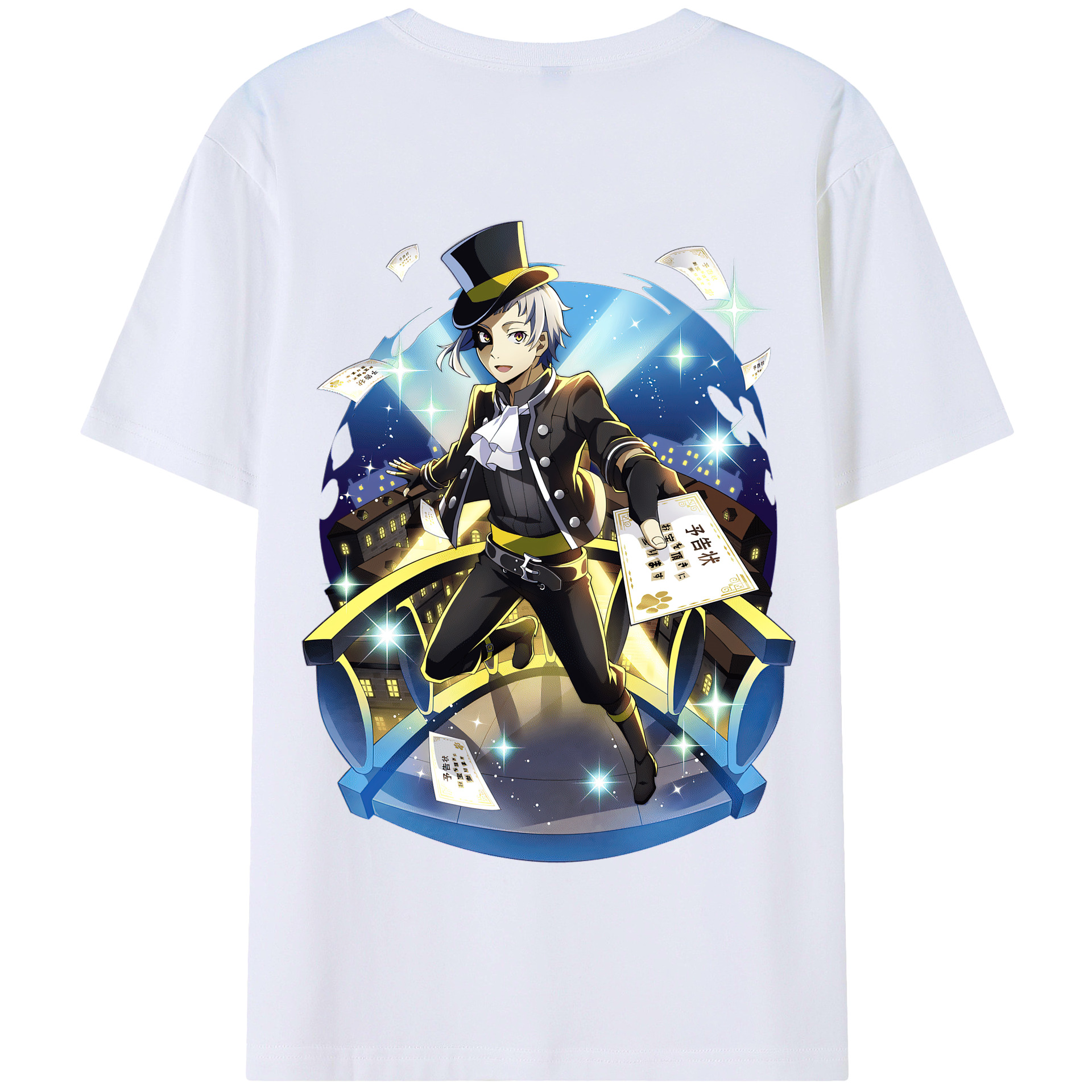 （画像用） 文豪ストレイドッグス Bungo Stray Dogs 綿100％半袖Tシャツ（背面プリント）