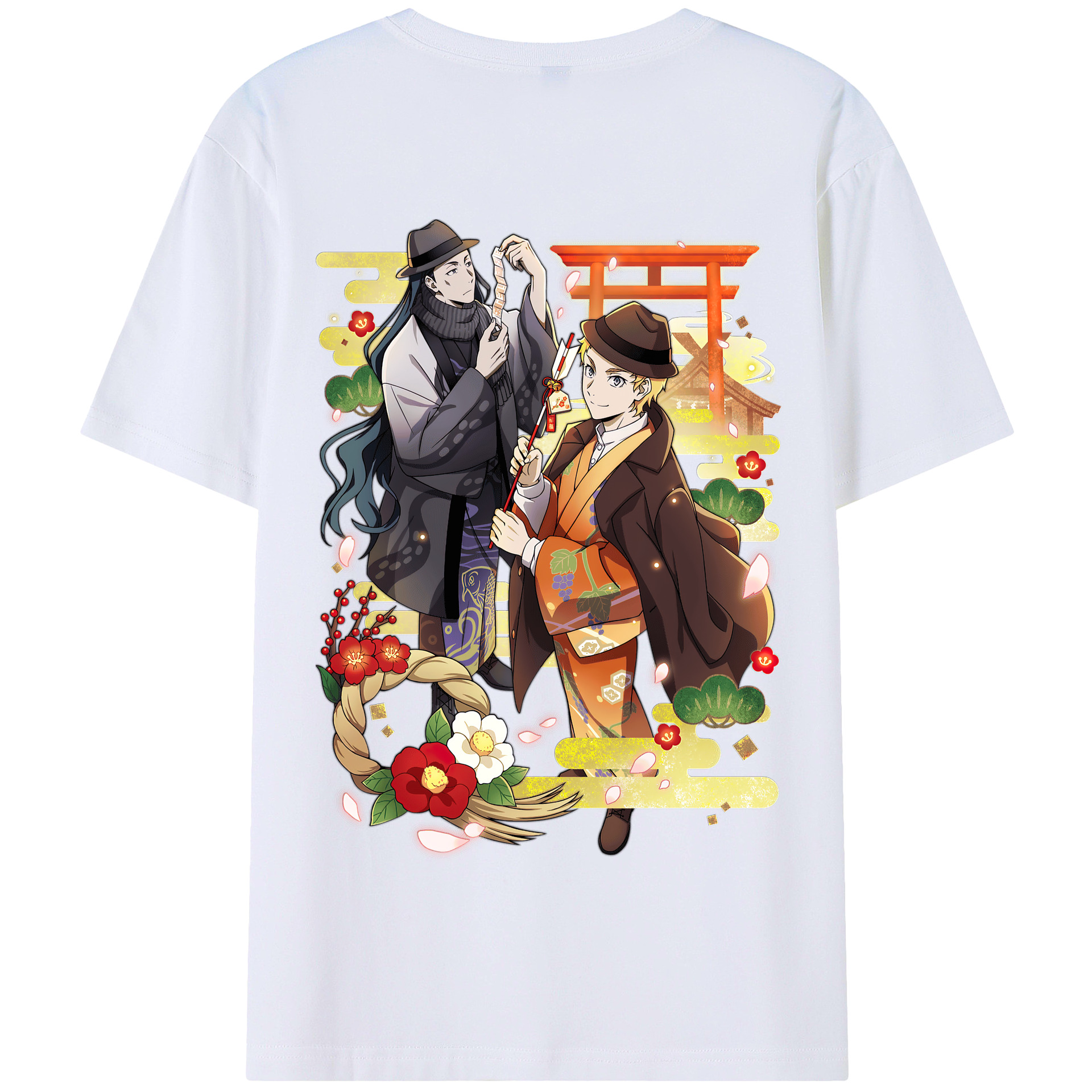 （画像用） 文豪ストレイドッグス Bungo Stray Dogs 綿100％半袖Tシャツ（背面プリント）
