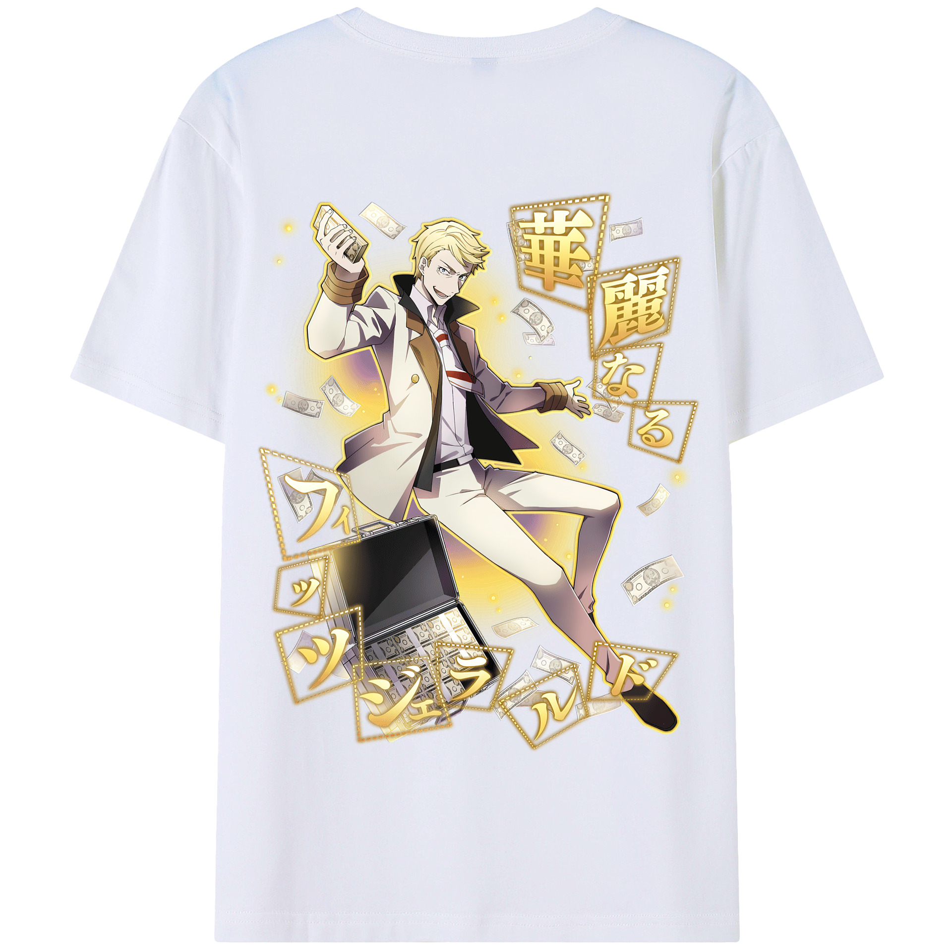 （画像用） 文豪ストレイドッグス Bungo Stray Dogs 綿100％半袖Tシャツ（背面プリント）