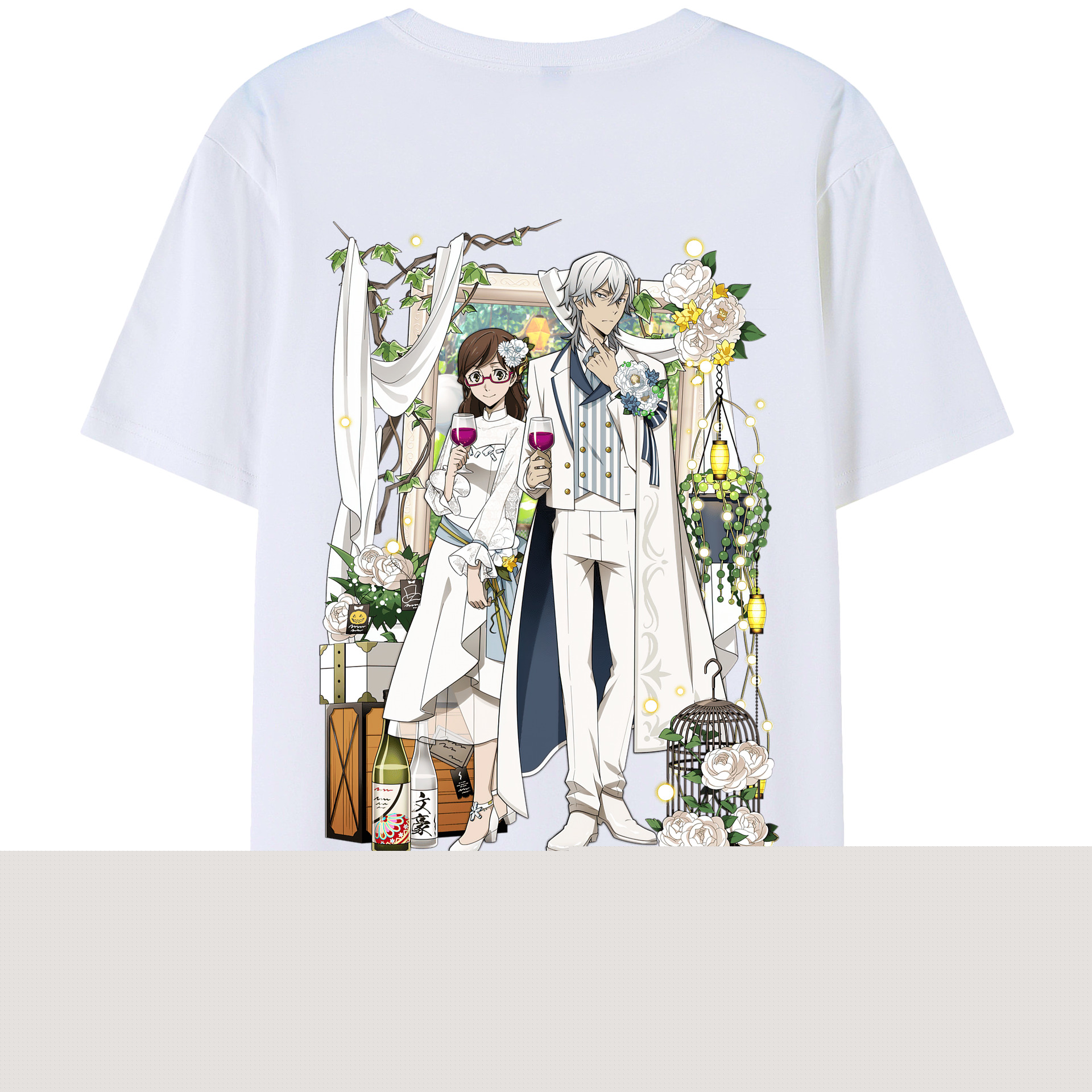 （画像用） 文豪ストレイドッグス Bungo Stray Dogs 綿100％半袖Tシャツ（背面プリント）