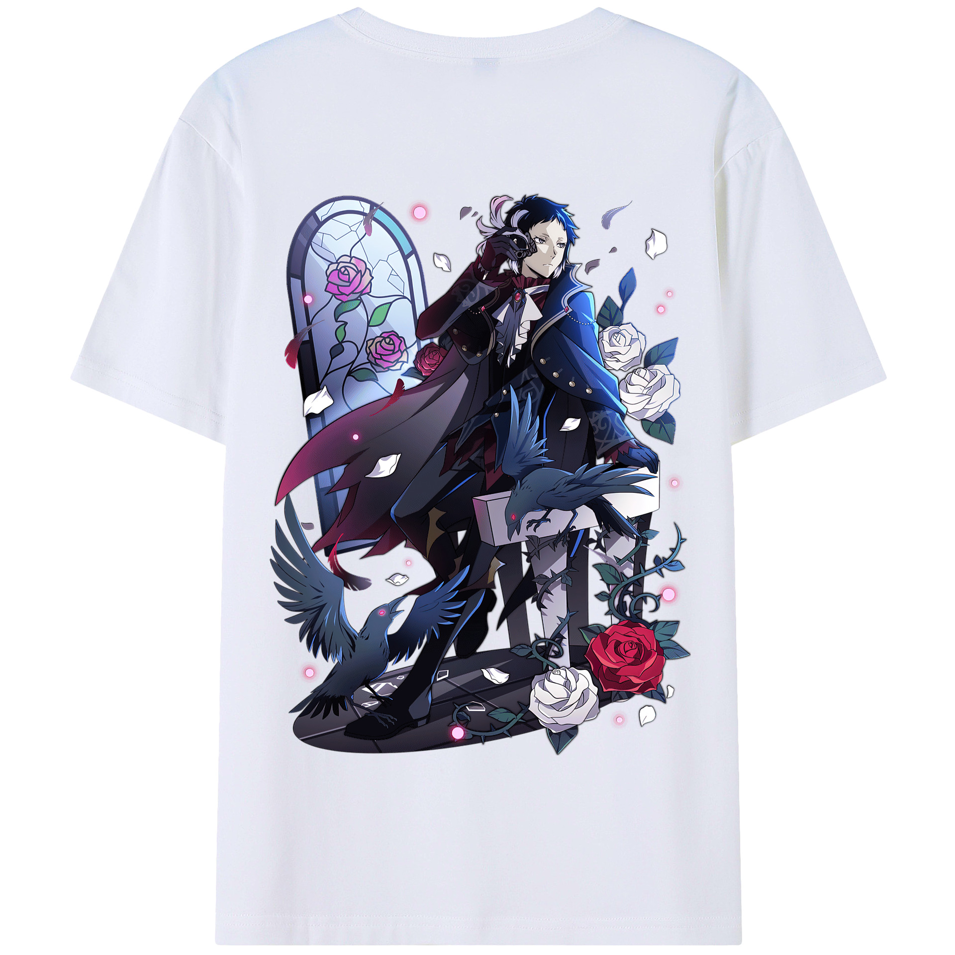 （画像用） 文豪ストレイドッグス Bungo Stray Dogs 綿100％半袖Tシャツ（背面プリント）