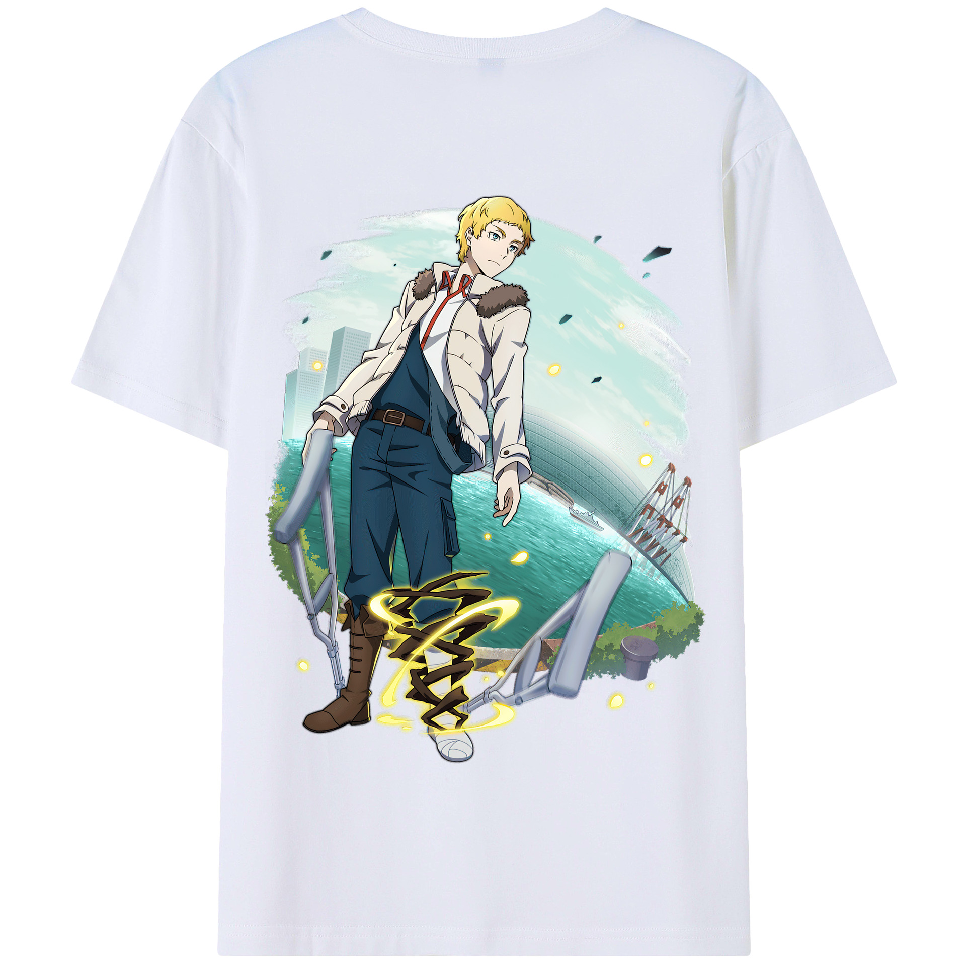 （画像用） 文豪ストレイドッグス Bungo Stray Dogs 綿100％半袖Tシャツ（背面プリント）
