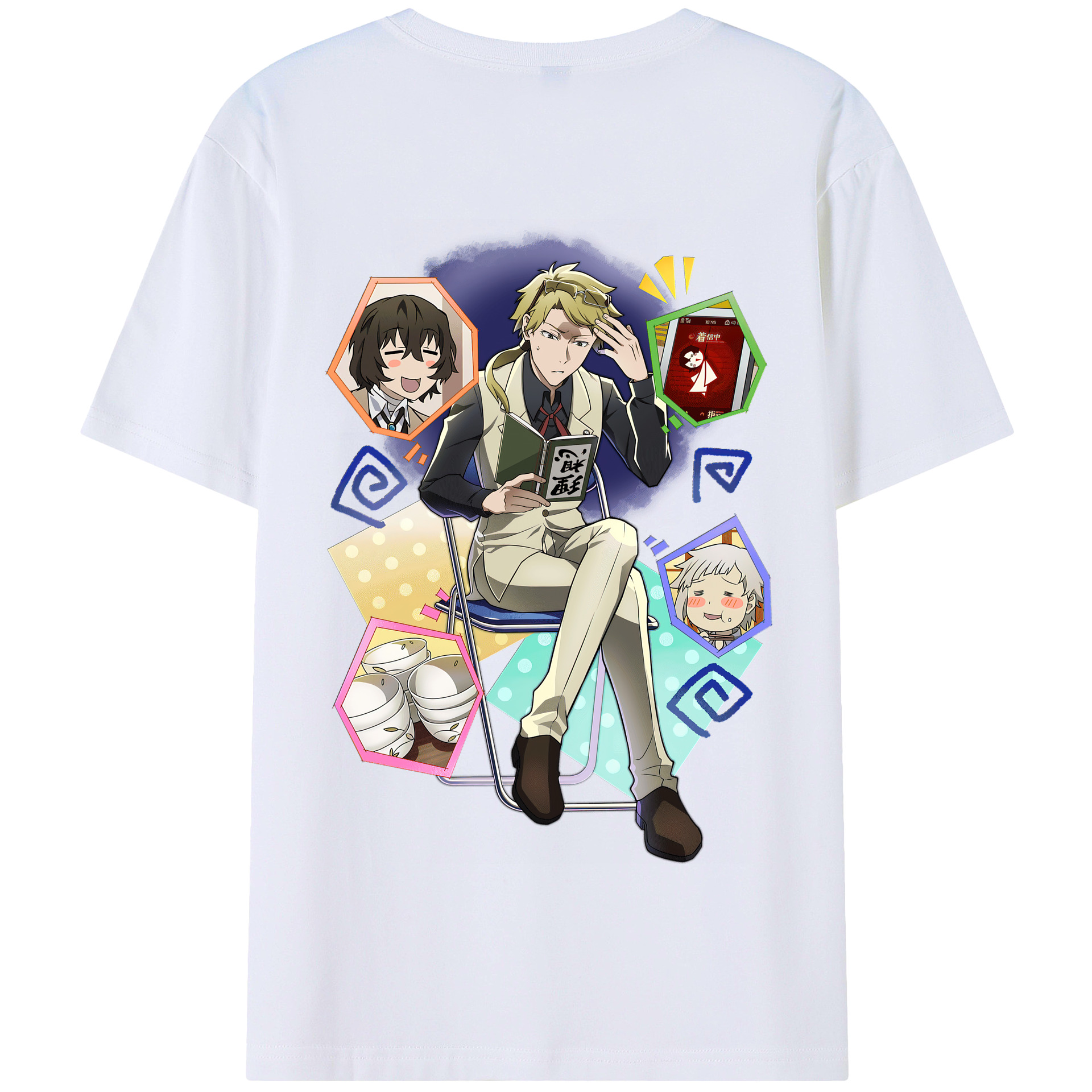 （画像用） 文豪ストレイドッグス Bungo Stray Dogs 綿100％半袖Tシャツ（背面プリント）