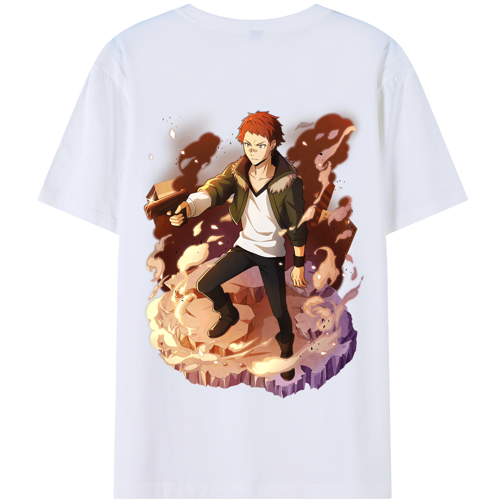 （画像用） 文豪ストレイドッグス Bungo Stray Dogs 綿100％半袖Tシャツ（背面プリント）