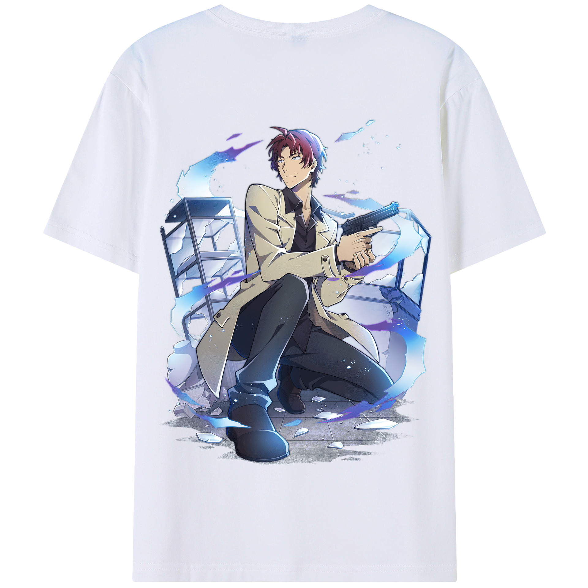 （画像用） 文豪ストレイドッグス Bungo Stray Dogs 綿100％半袖Tシャツ（背面プリント）