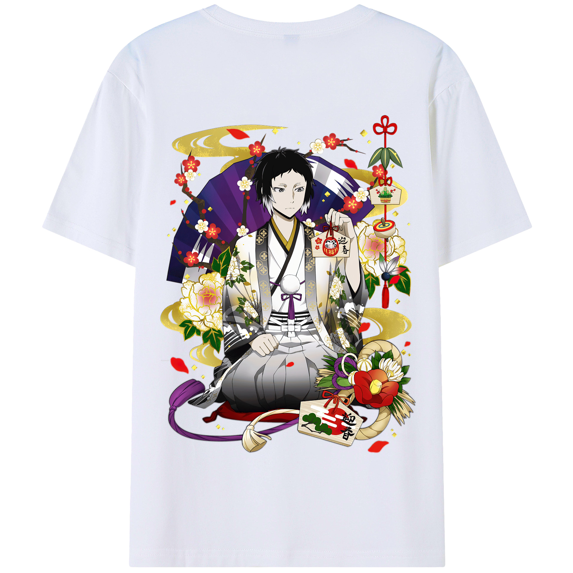 （画像用） 文豪ストレイドッグス Bungo Stray Dogs 綿100％半袖Tシャツ（背面プリント）