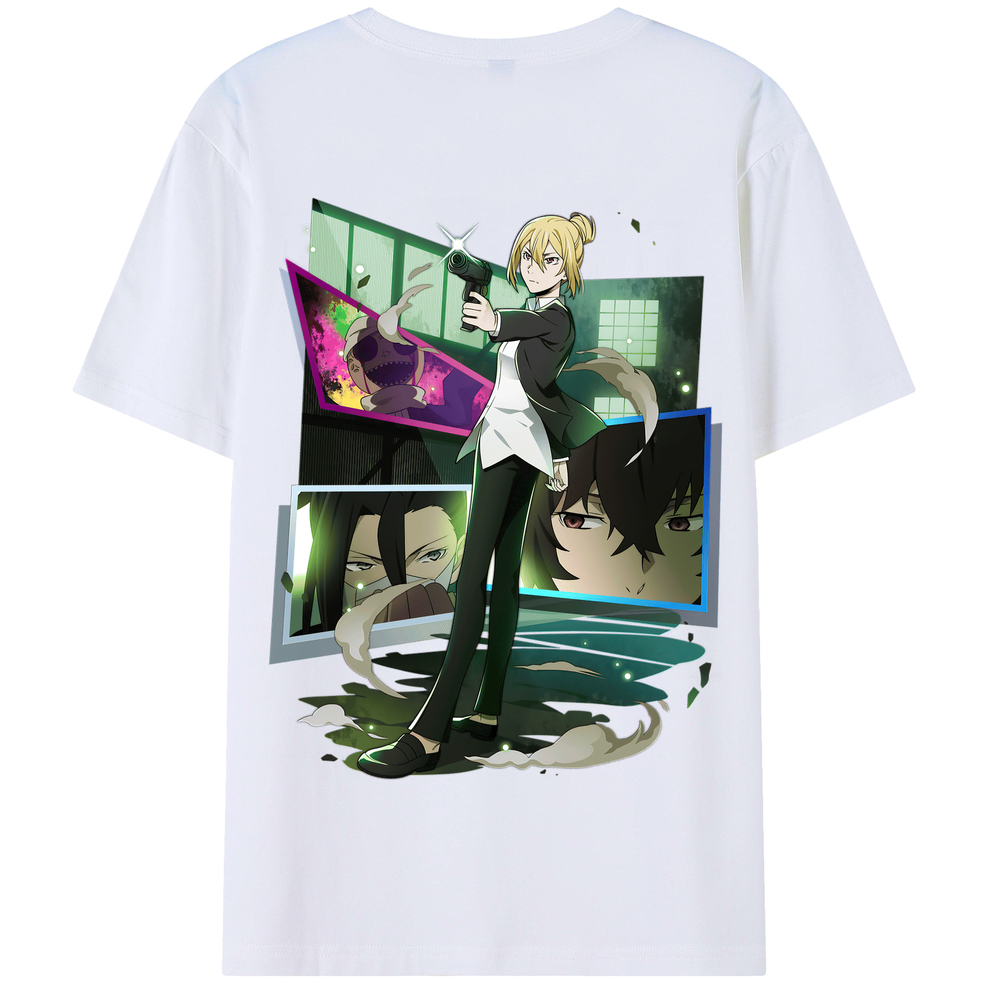 （画像用） 文豪ストレイドッグス Bungo Stray Dogs 綿100％半袖Tシャツ（背面プリント）