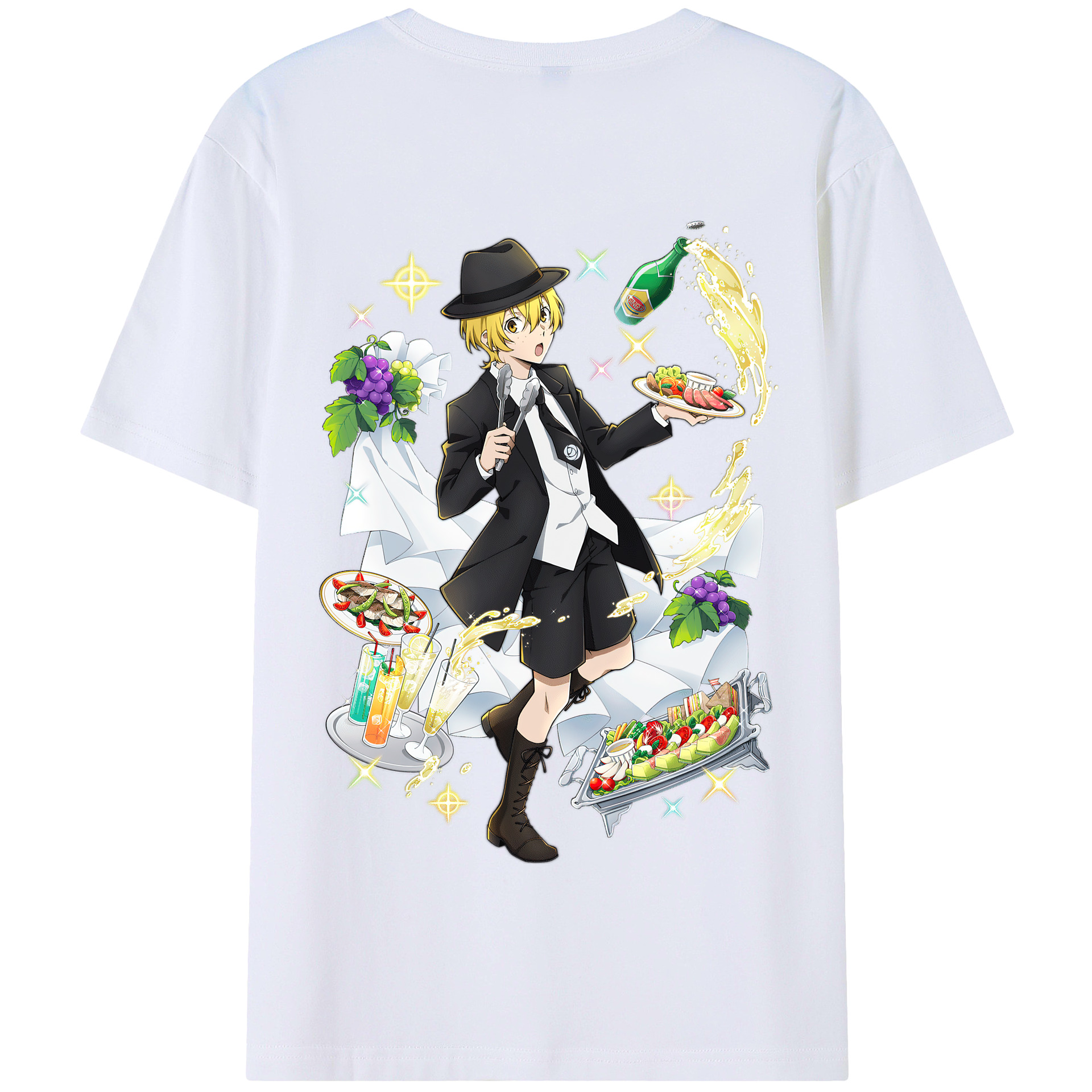 （画像用） 文豪ストレイドッグス Bungo Stray Dogs 綿100％半袖Tシャツ（背面プリント）
