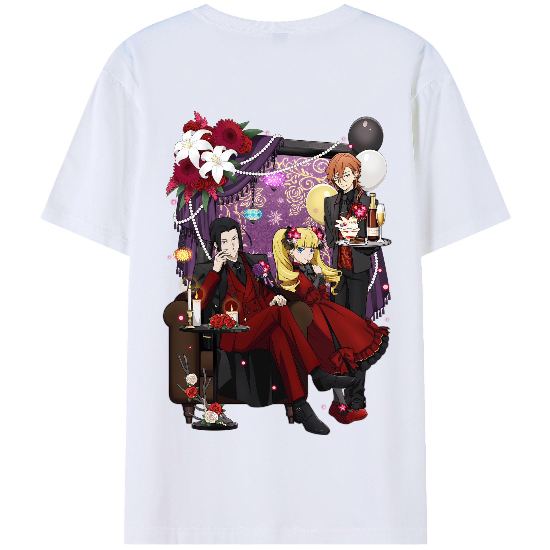 （画像用） 文豪ストレイドッグス Bungo Stray Dogs 綿100％半袖Tシャツ（背面プリント）