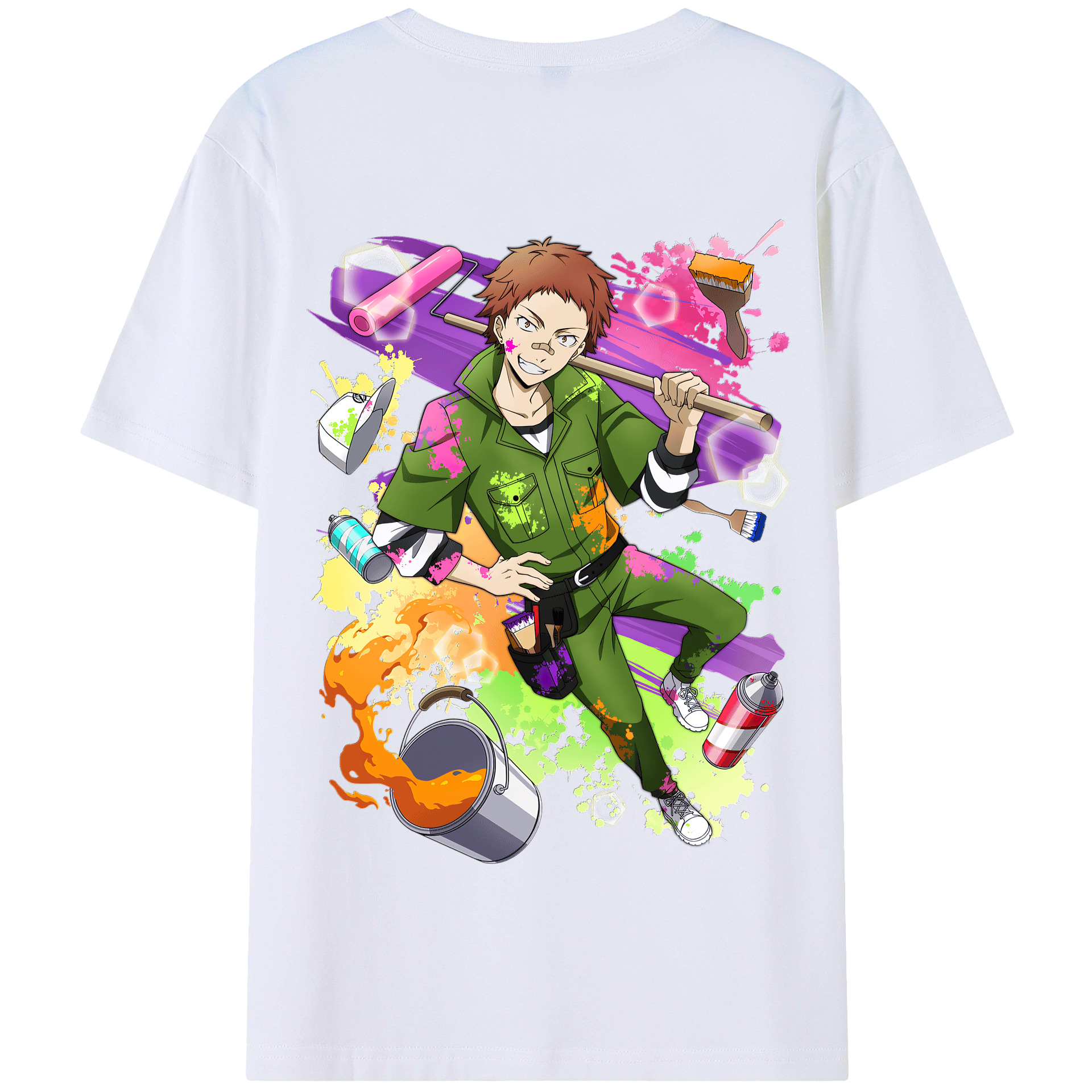 （画像用） 文豪ストレイドッグス Bungo Stray Dogs 綿100％半袖Tシャツ（背面プリント）