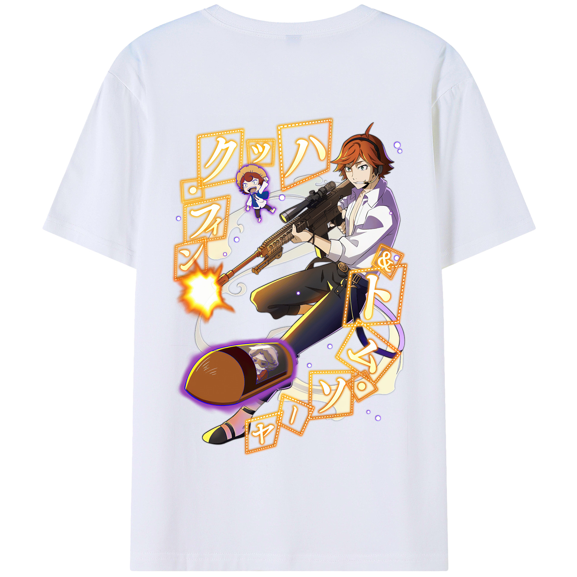 （画像用） 文豪ストレイドッグス Bungo Stray Dogs 綿100％半袖Tシャツ（背面プリント）