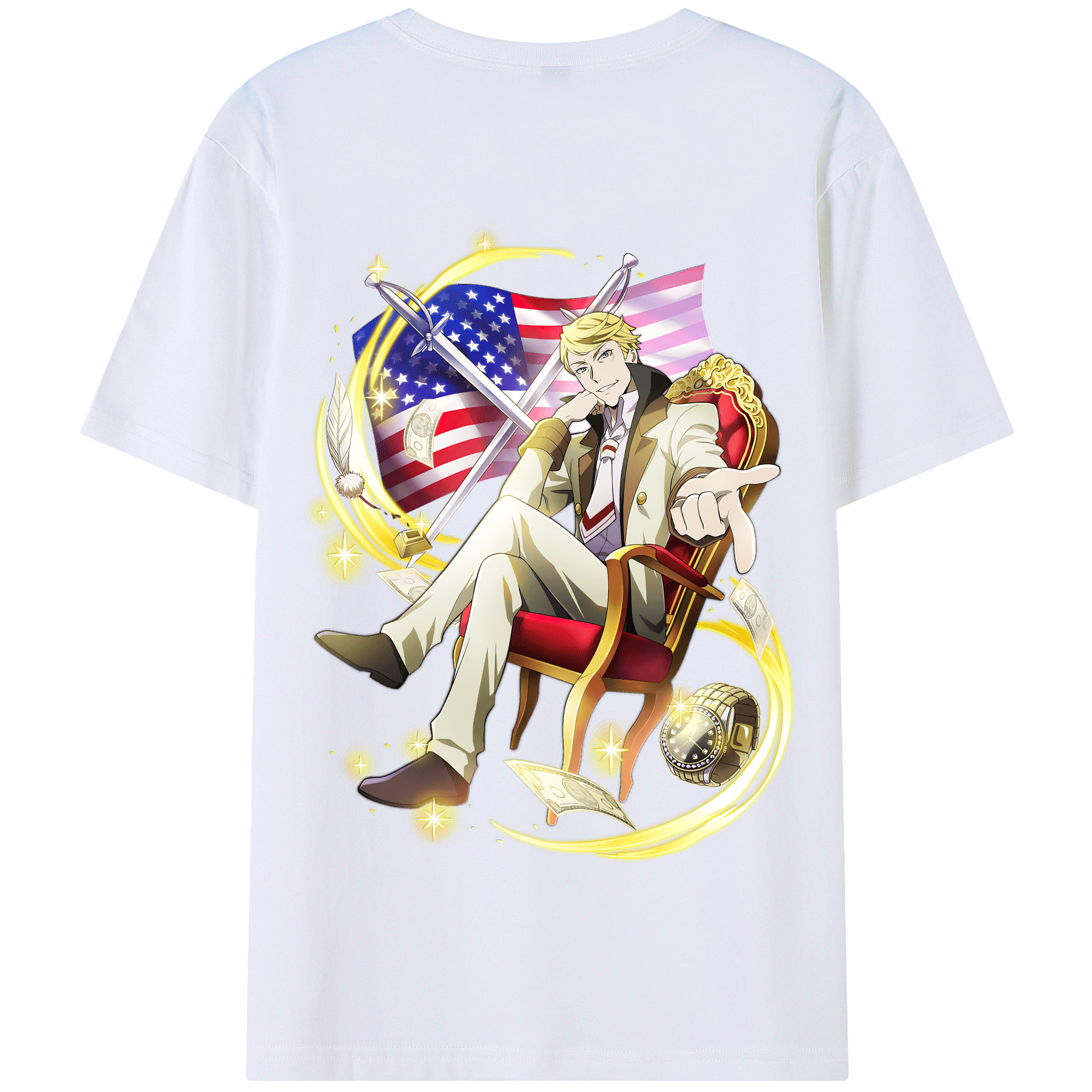 （画像用） 文豪ストレイドッグス Bungo Stray Dogs 綿100％半袖Tシャツ（背面プリント）