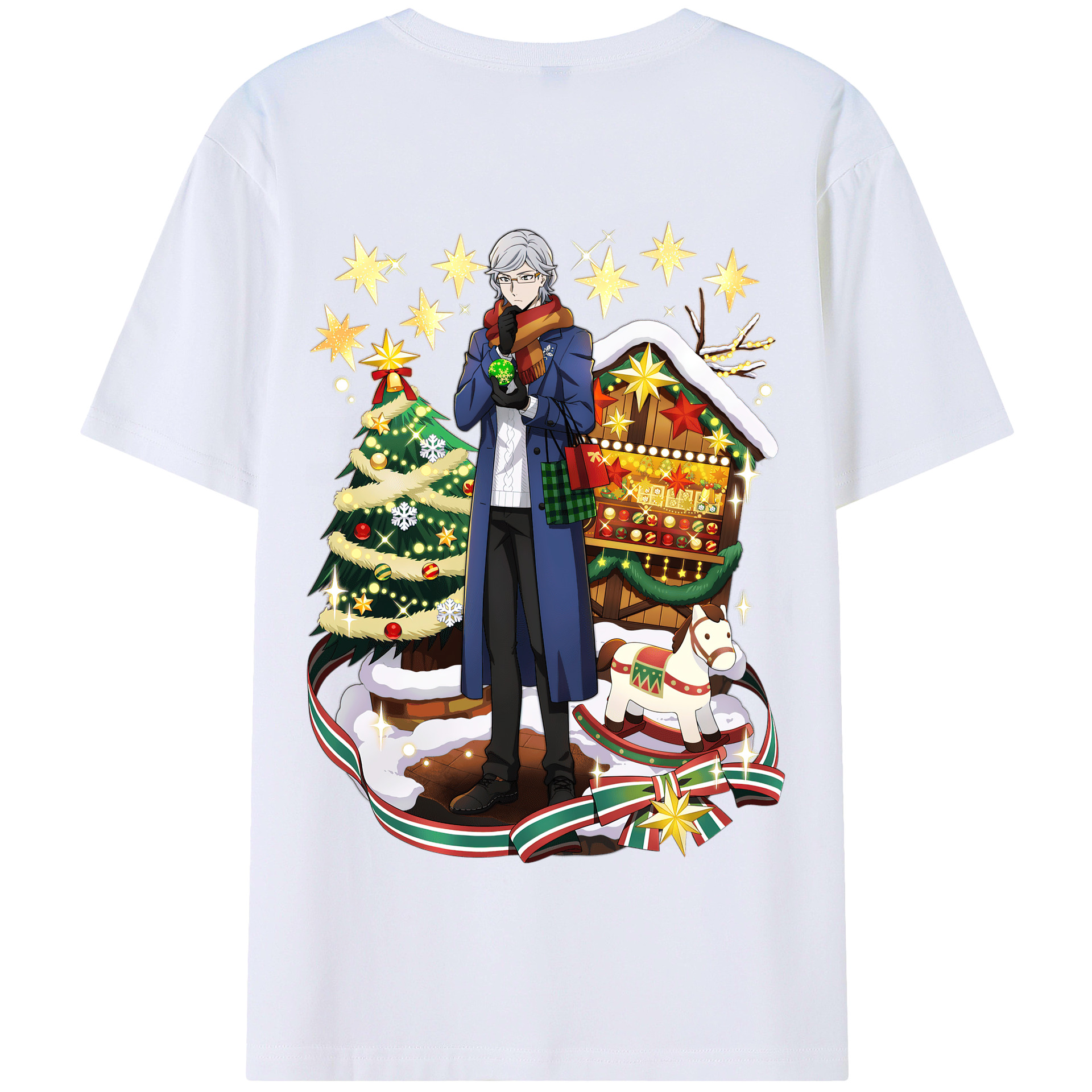 （画像用） 文豪ストレイドッグス Bungo Stray Dogs 綿100％半袖Tシャツ（背面プリント）