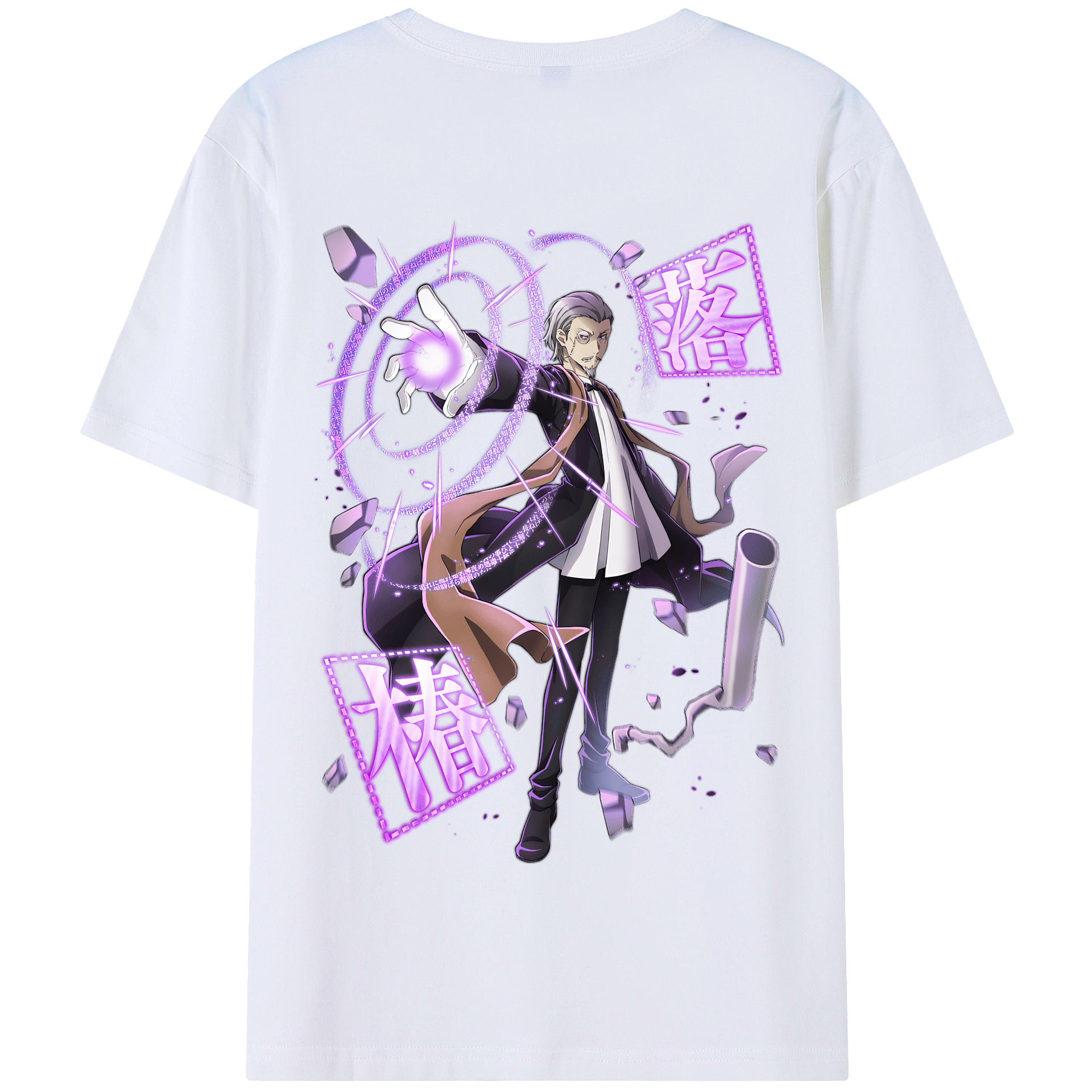 （画像用） 文豪ストレイドッグス Bungo Stray Dogs 綿100％半袖Tシャツ（背面プリント）