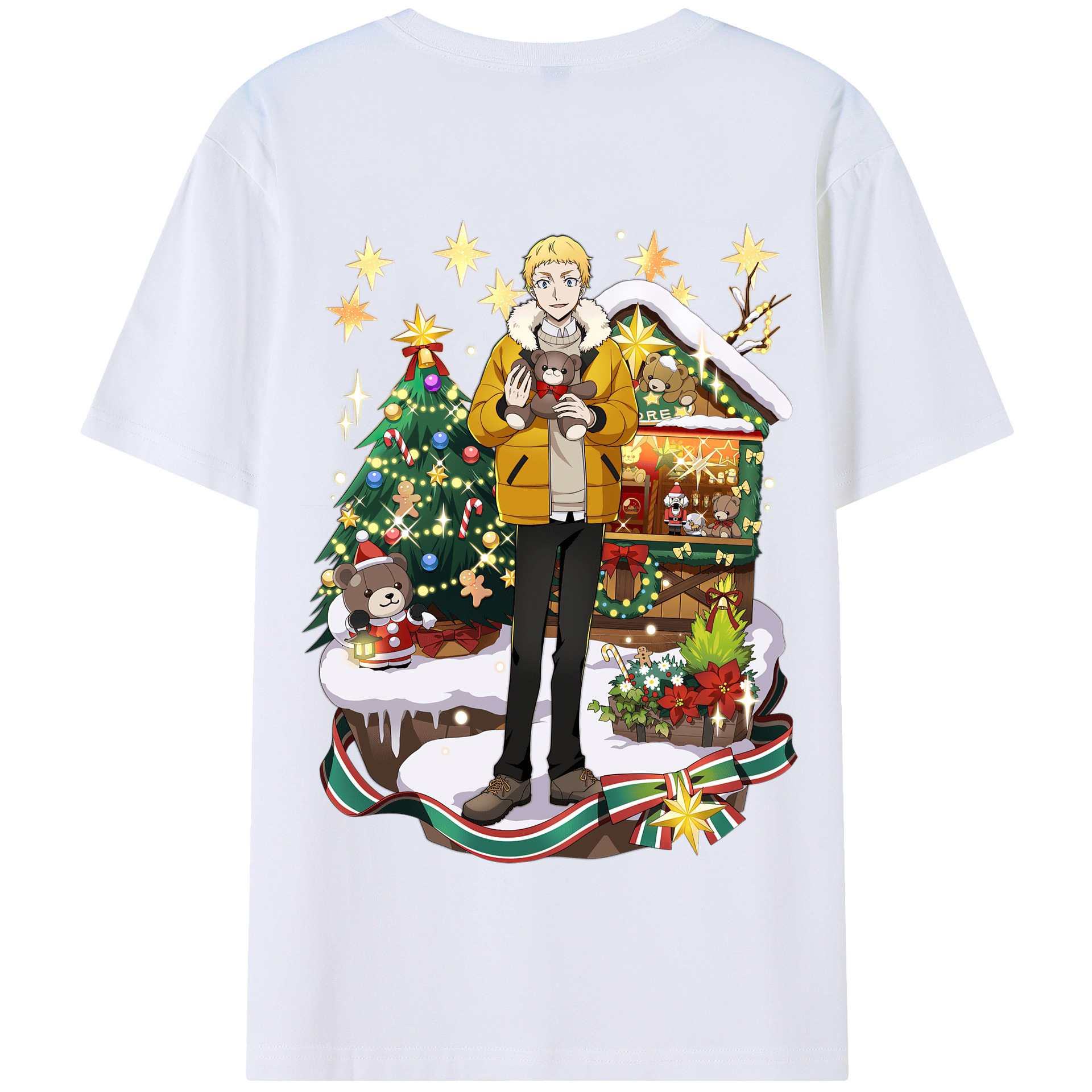 （画像用） 文豪ストレイドッグス Bungo Stray Dogs 綿100％半袖Tシャツ（背面プリント）