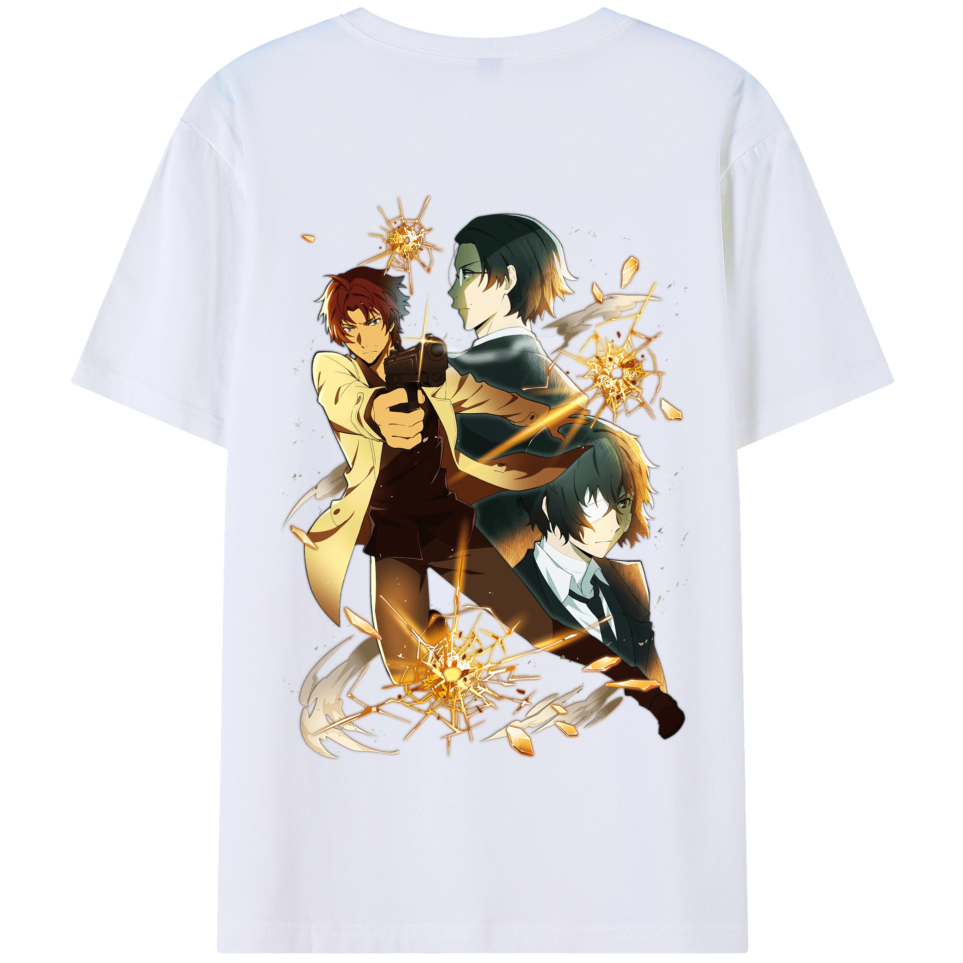 （画像用） 文豪ストレイドッグス Bungo Stray Dogs 綿100％半袖Tシャツ（背面プリント）