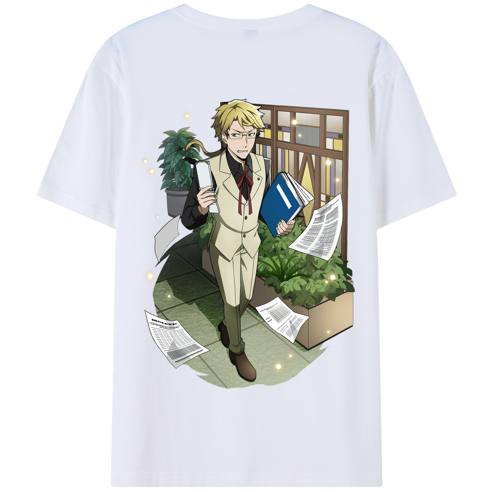 （画像用） 文豪ストレイドッグス Bungo Stray Dogs 綿100％半袖Tシャツ（背面プリント）
