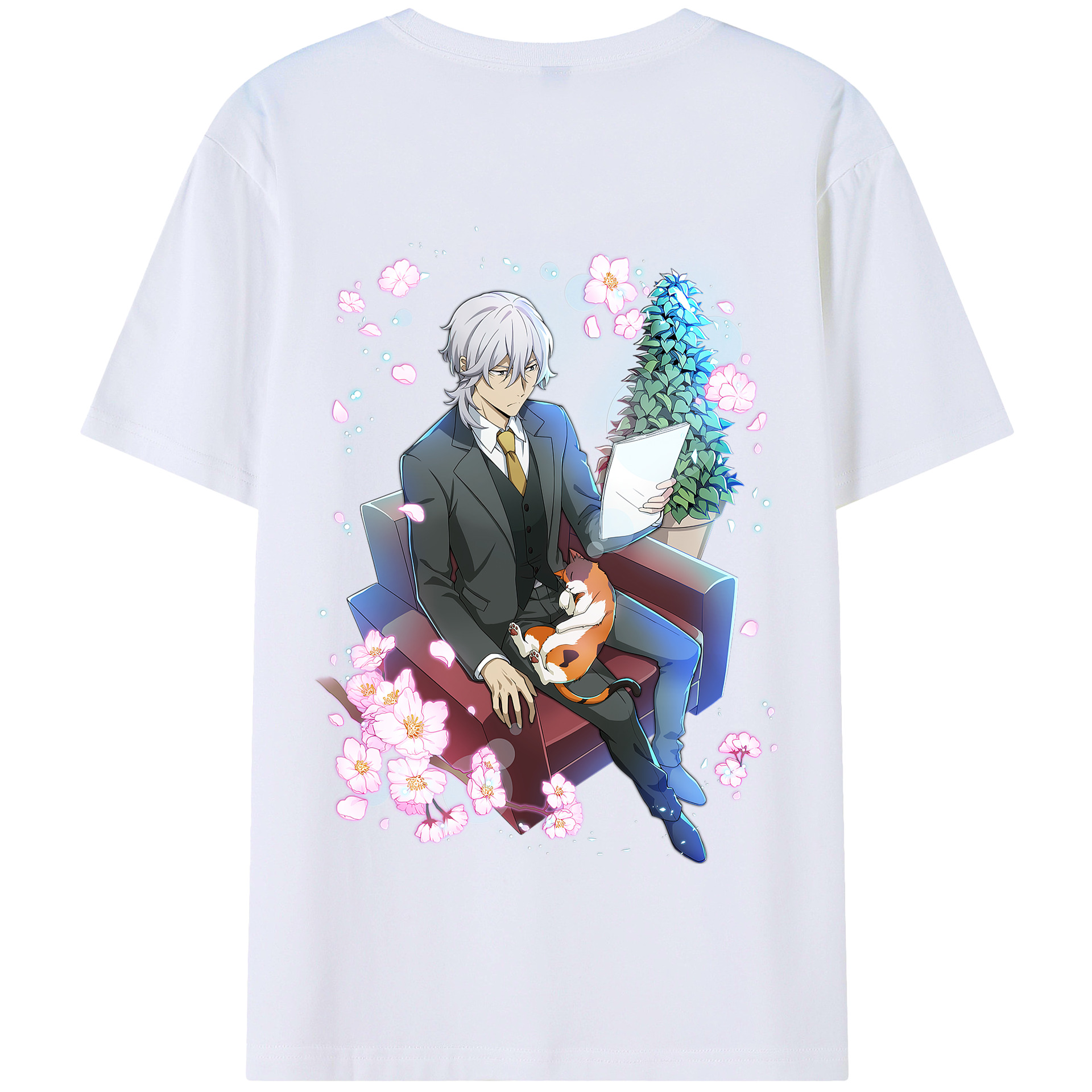 （画像用） 文豪ストレイドッグス Bungo Stray Dogs 綿100％半袖Tシャツ（背面プリント）