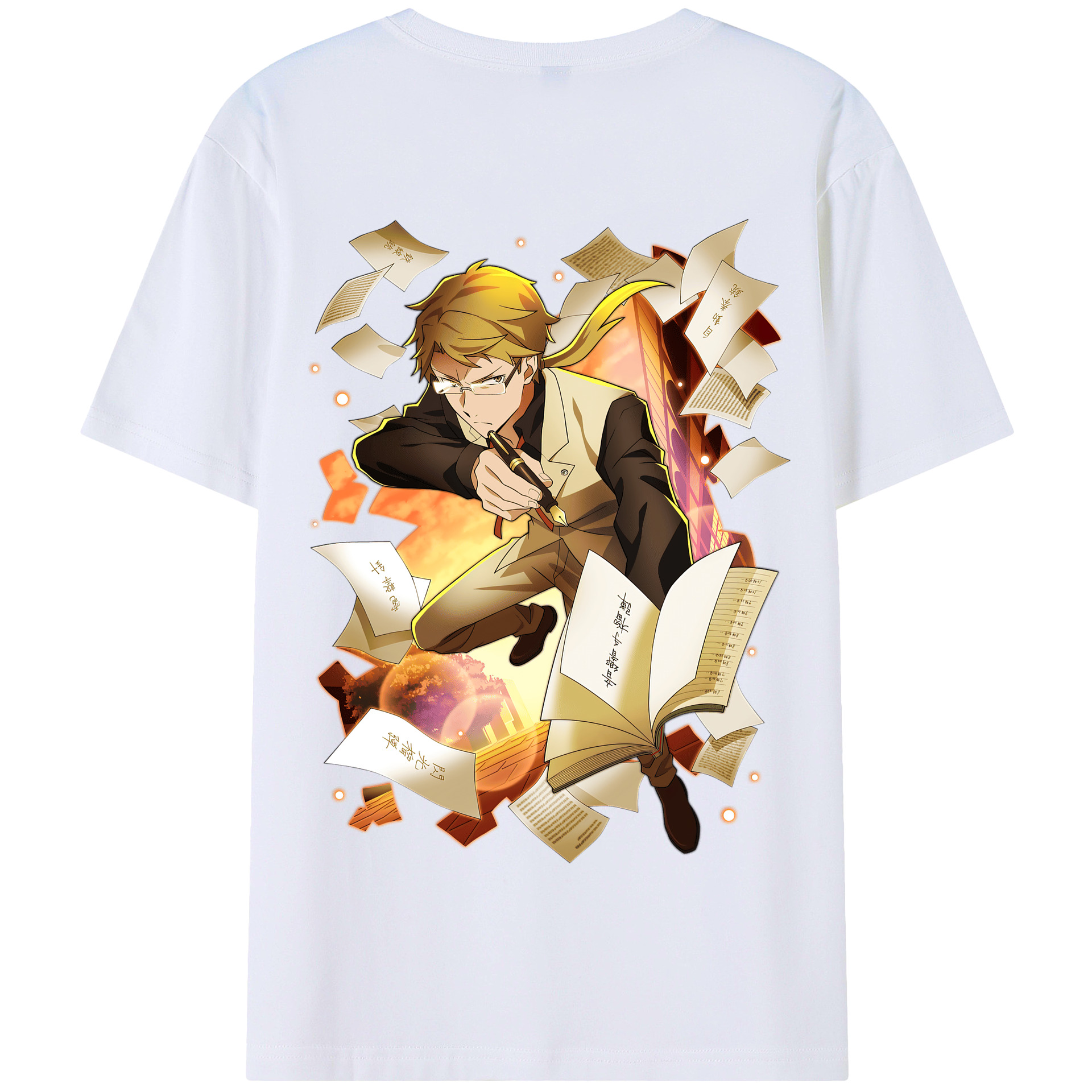 （画像用） 文豪ストレイドッグス Bungo Stray Dogs 綿100％半袖Tシャツ（背面プリント）
