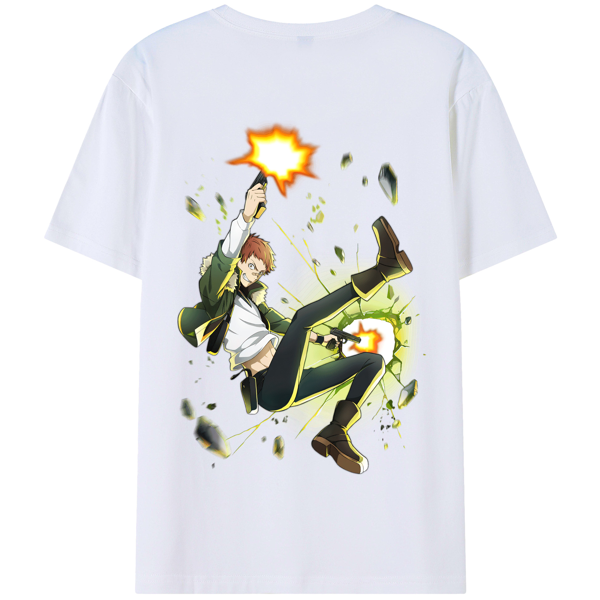 （画像用） 文豪ストレイドッグス Bungo Stray Dogs 綿100％半袖Tシャツ（背面プリント）