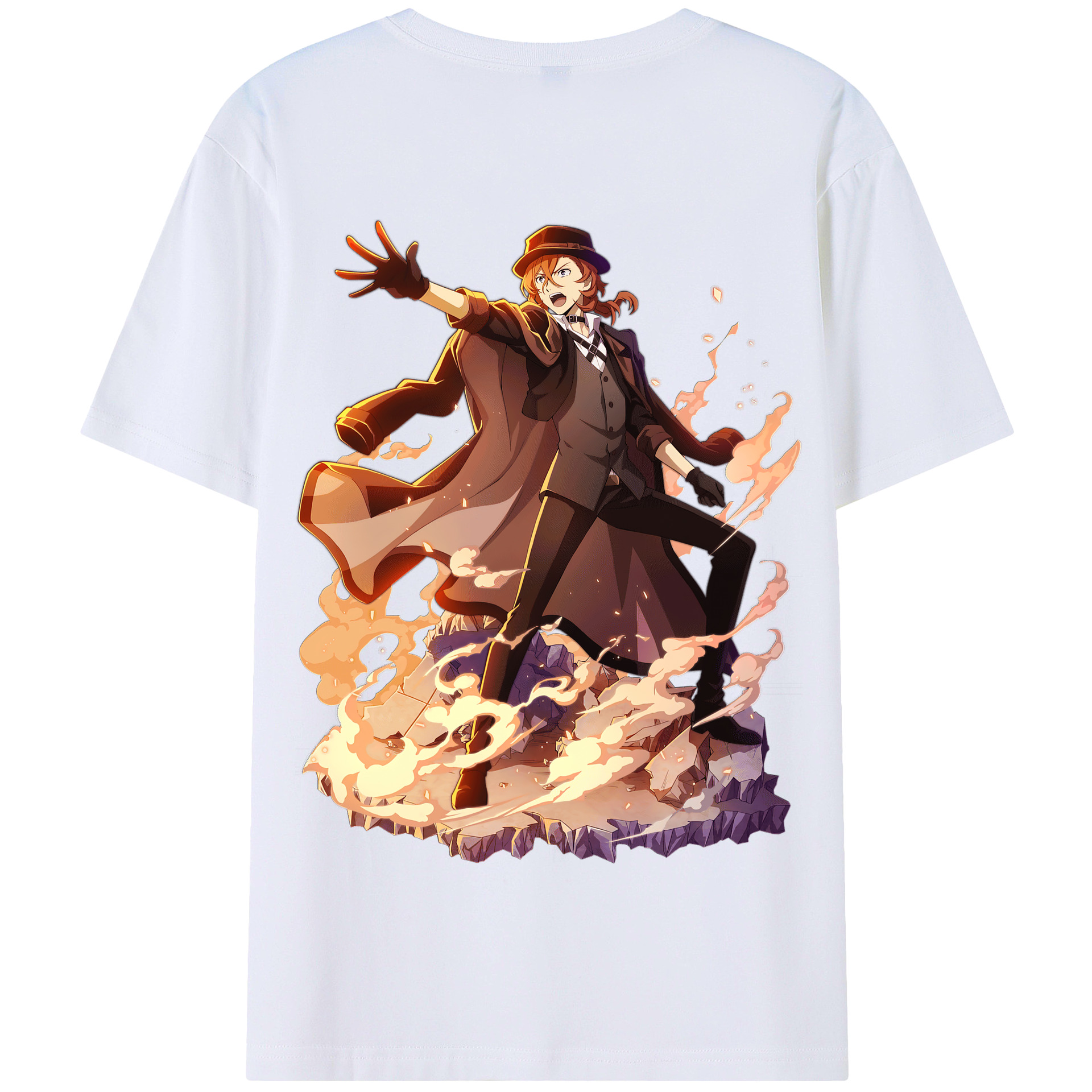 （画像用） 文豪ストレイドッグス Bungo Stray Dogs 綿100％半袖Tシャツ（背面プリント）