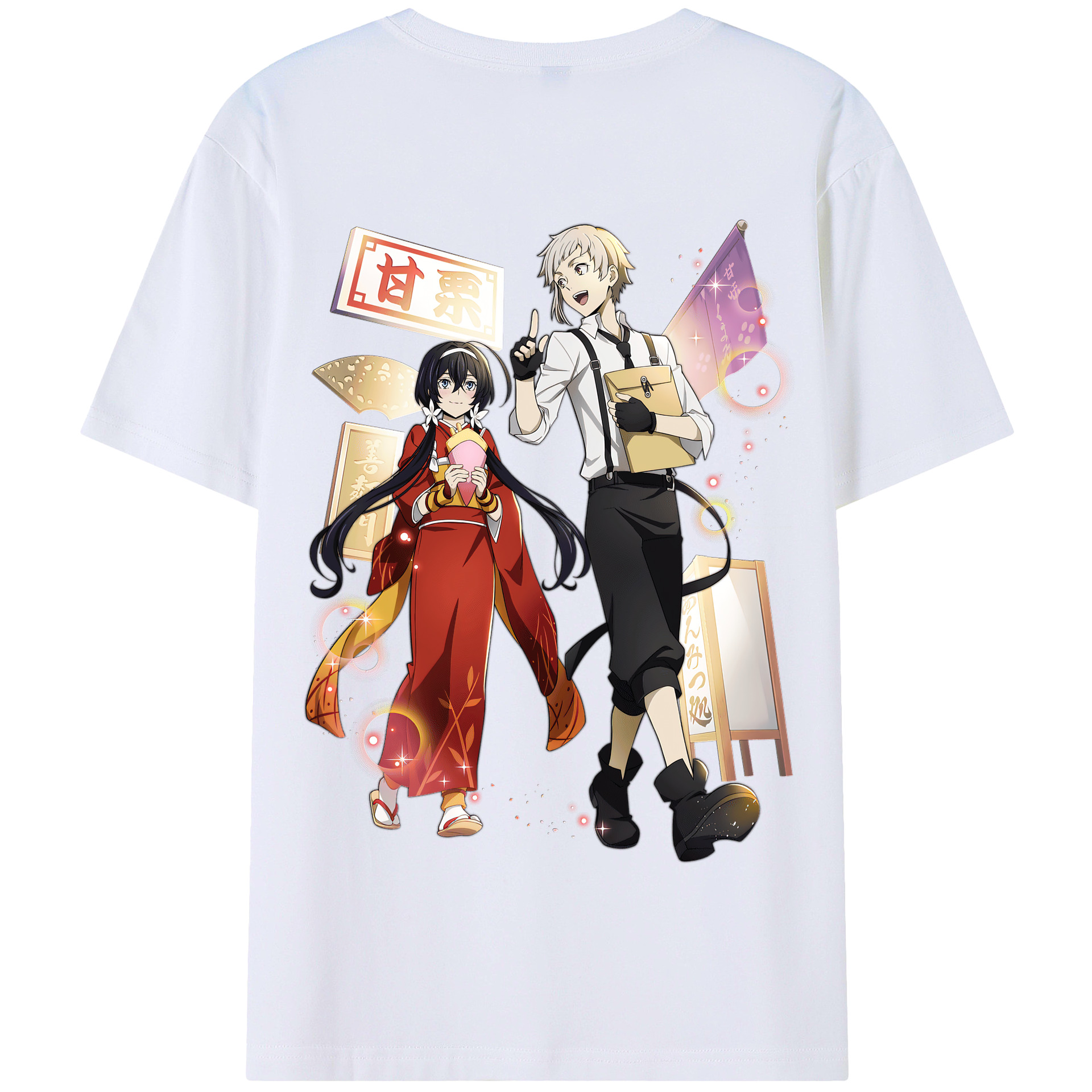 （画像用） 文豪ストレイドッグス Bungo Stray Dogs 綿100％半袖Tシャツ（背面プリント）