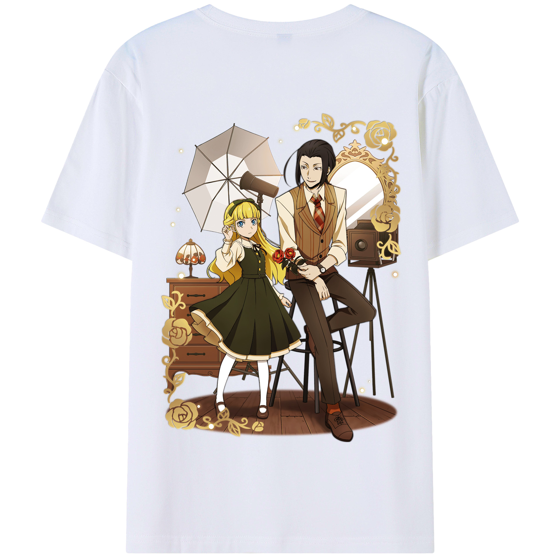 （画像用） 文豪ストレイドッグス Bungo Stray Dogs 綿100％半袖Tシャツ（背面プリント）