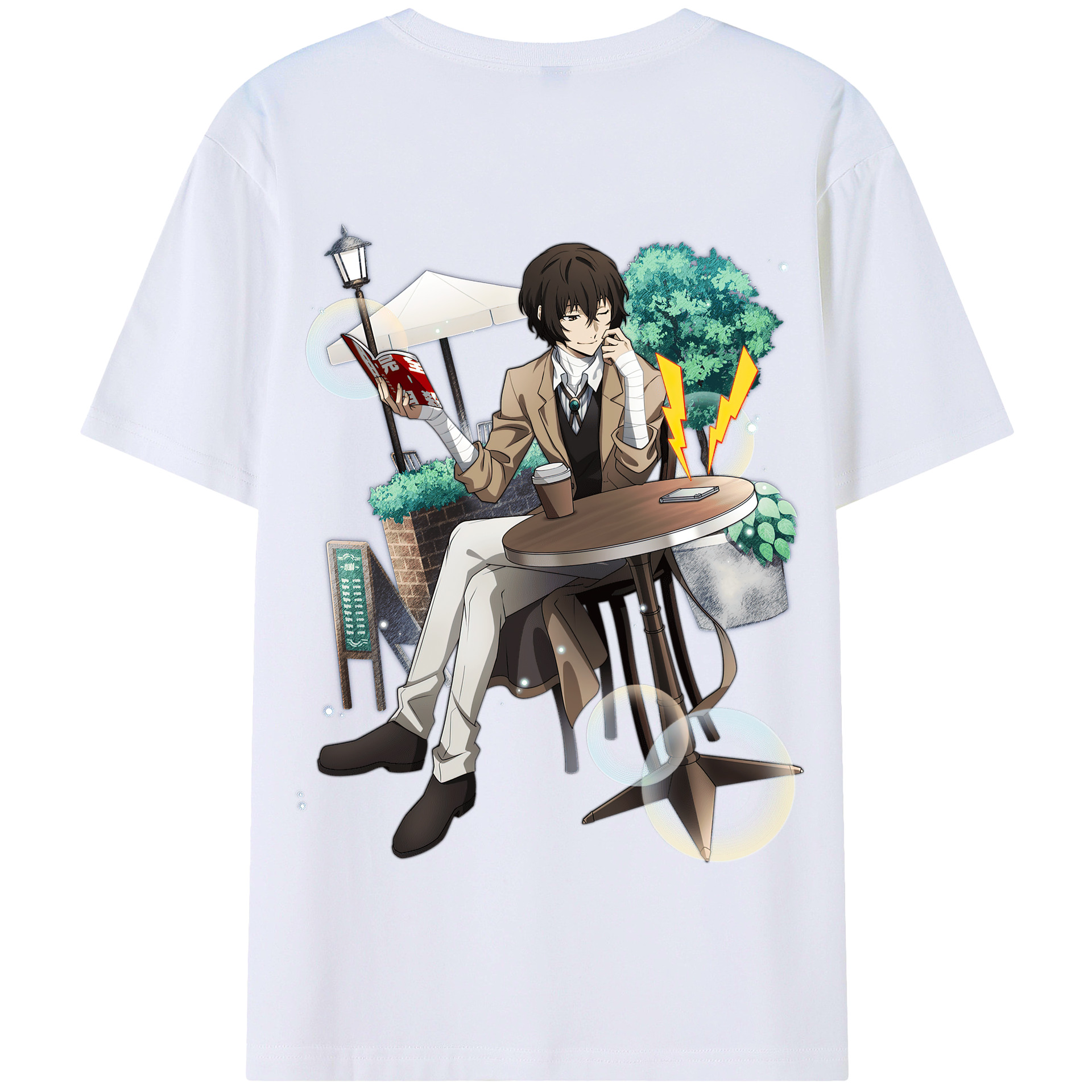 （画像用） 文豪ストレイドッグス Bungo Stray Dogs 綿100％半袖Tシャツ（背面プリント）