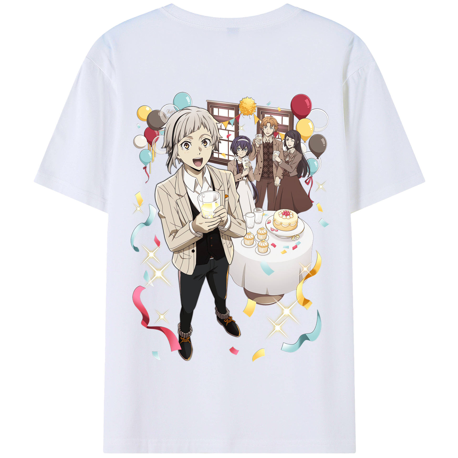 （画像用） 文豪ストレイドッグス Bungo Stray Dogs 綿100％半袖Tシャツ（背面プリント）