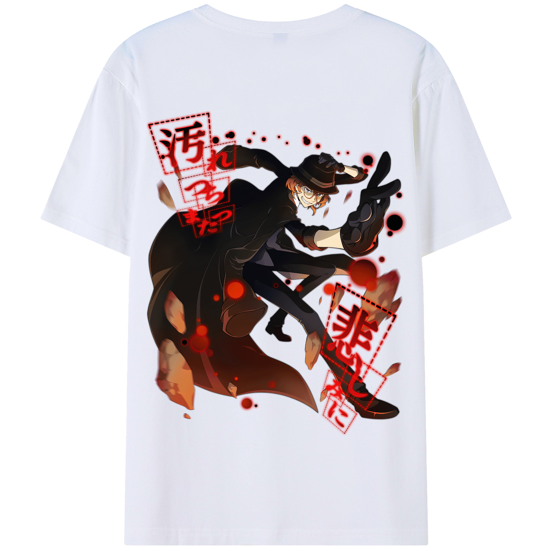 （画像用） 文豪ストレイドッグス Bungo Stray Dogs 綿100％半袖Tシャツ（背面プリント）