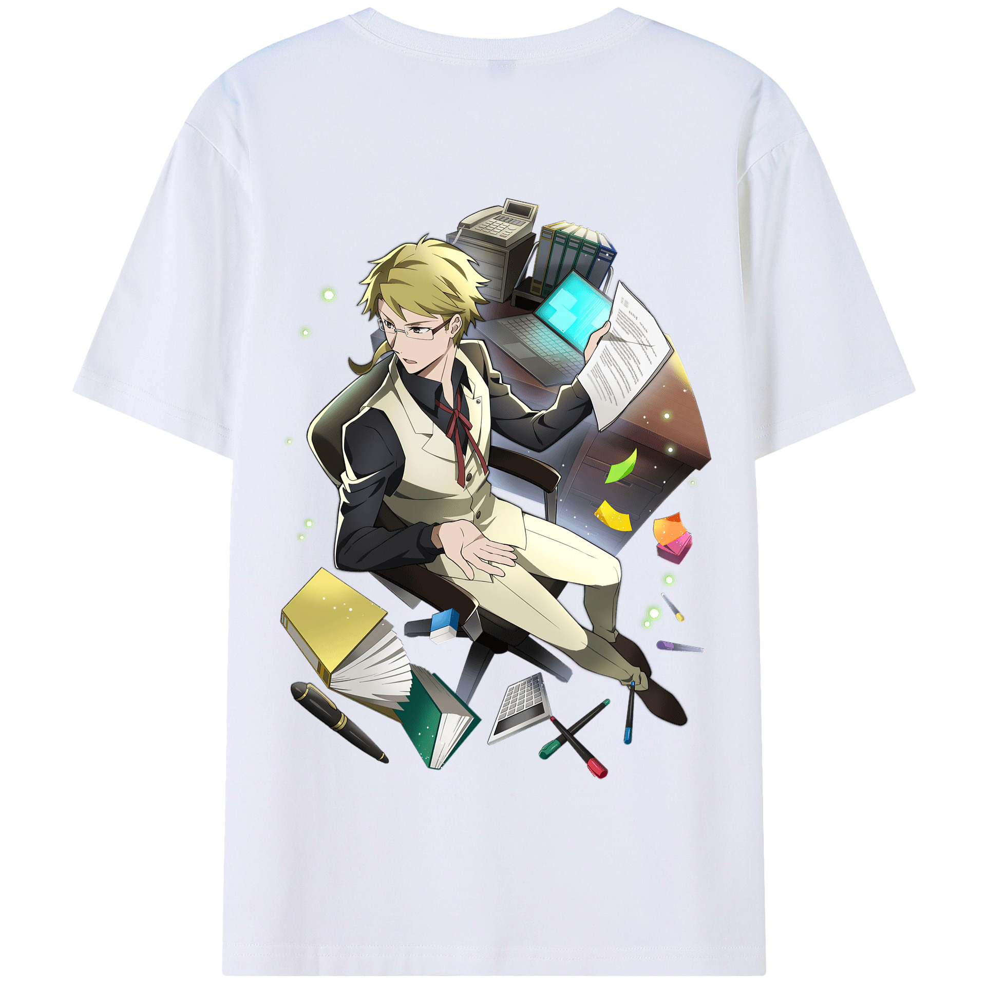 （画像用） 文豪ストレイドッグス Bungo Stray Dogs 綿100％半袖Tシャツ（背面プリント）