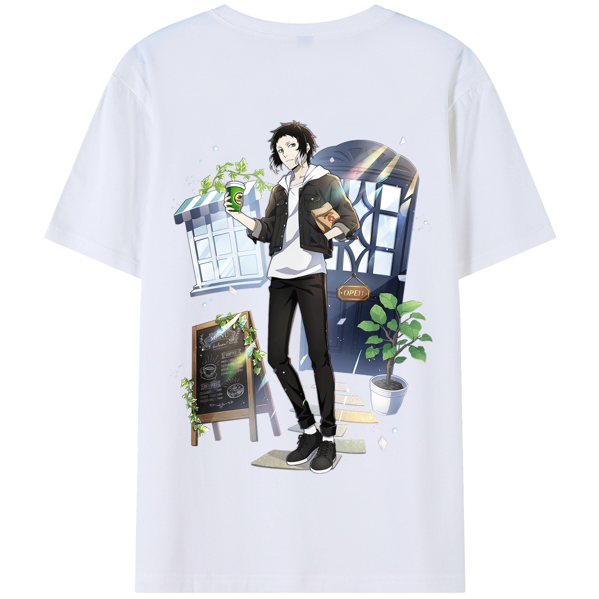 （画像用） 文豪ストレイドッグス Bungo Stray Dogs 綿100％半袖Tシャツ（背面プリント）