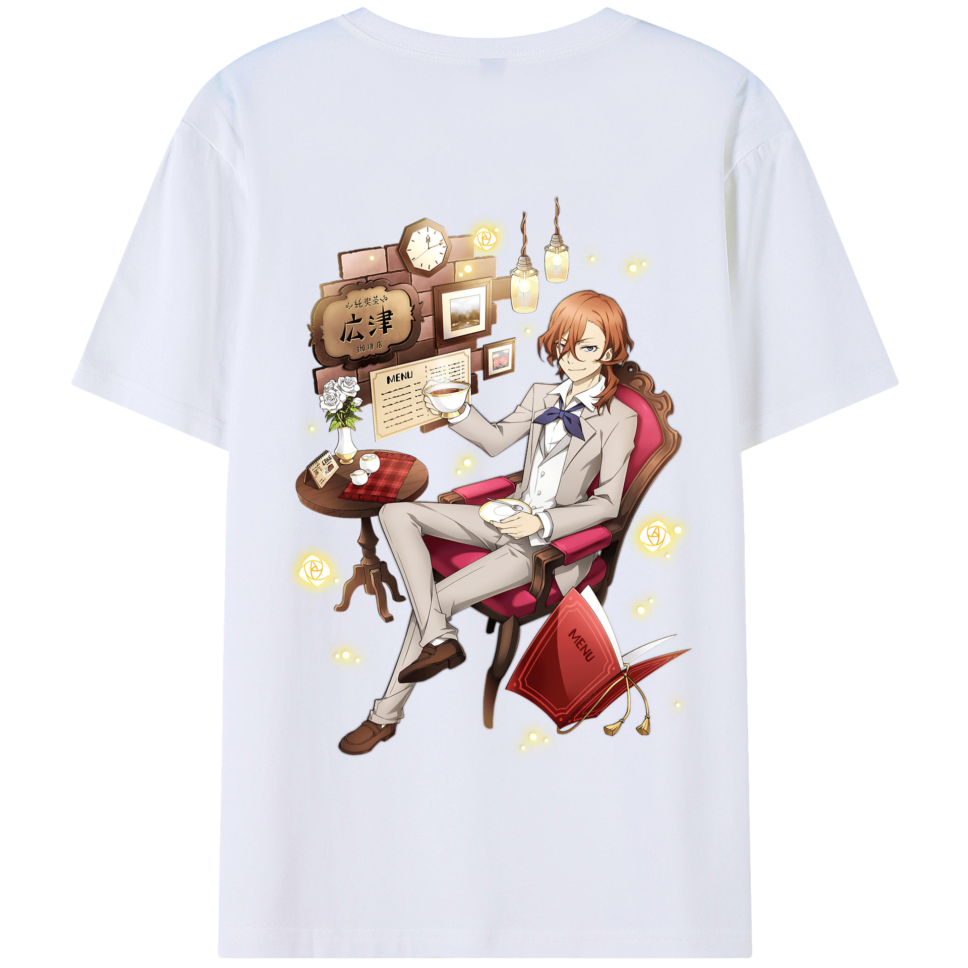 （画像用） 文豪ストレイドッグス Bungo Stray Dogs 綿100％半袖Tシャツ（背面プリント）