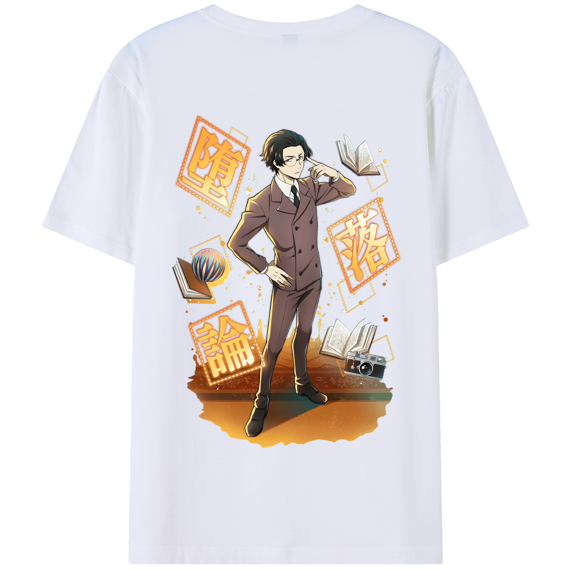 （画像用） 文豪ストレイドッグス Bungo Stray Dogs 綿100％半袖Tシャツ（背面プリント）