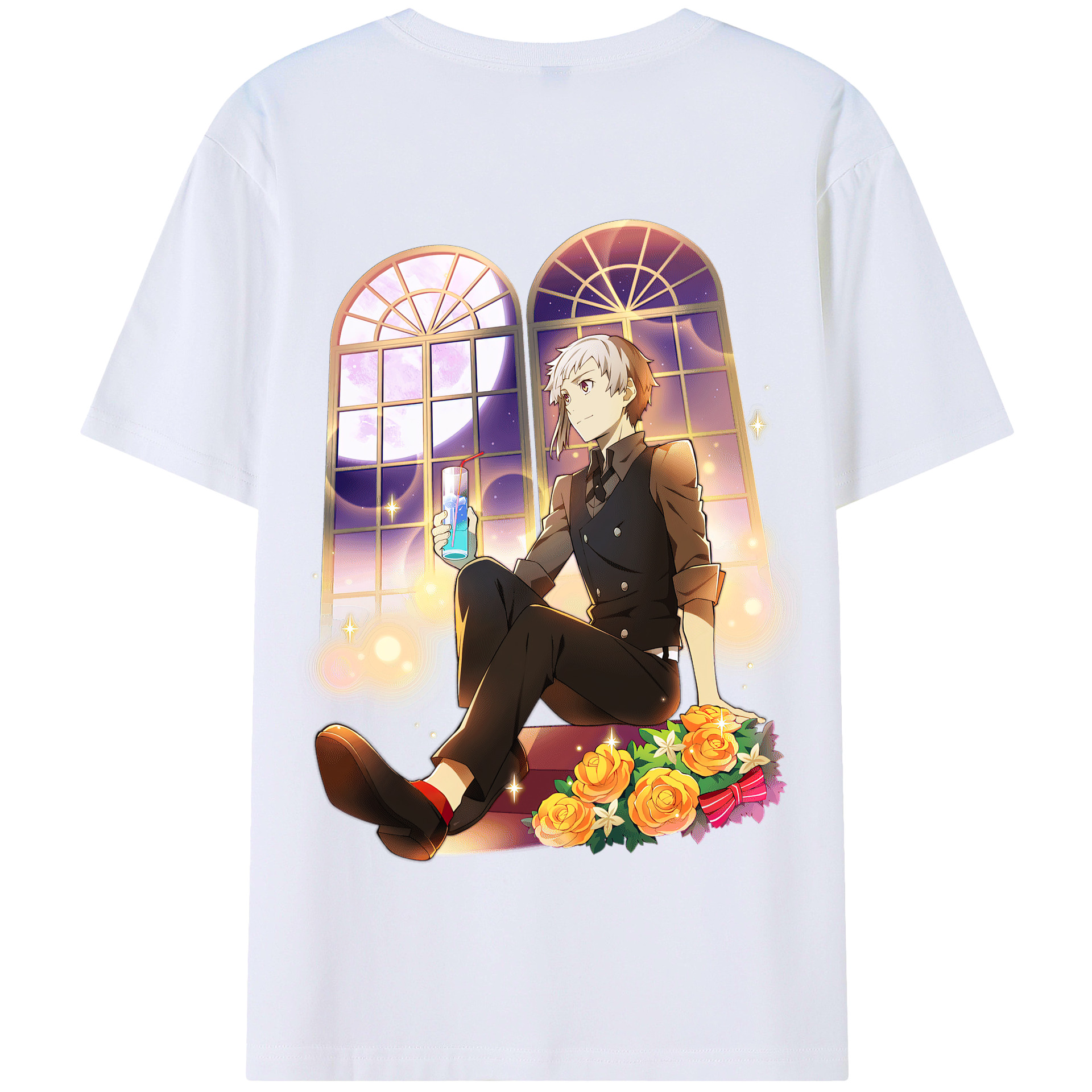（画像用） 文豪ストレイドッグス Bungo Stray Dogs 綿100％半袖Tシャツ（背面プリント）