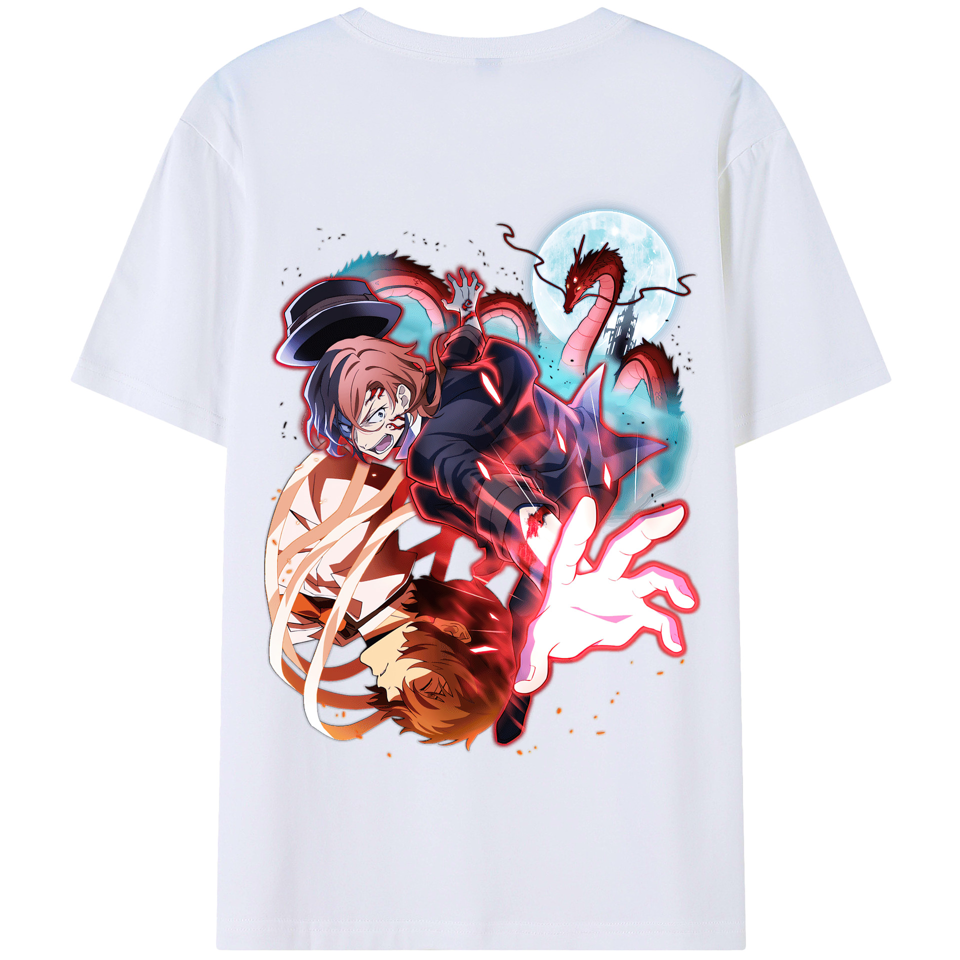 （画像用） 文豪ストレイドッグス Bungo Stray Dogs 綿100％半袖Tシャツ（背面プリント）