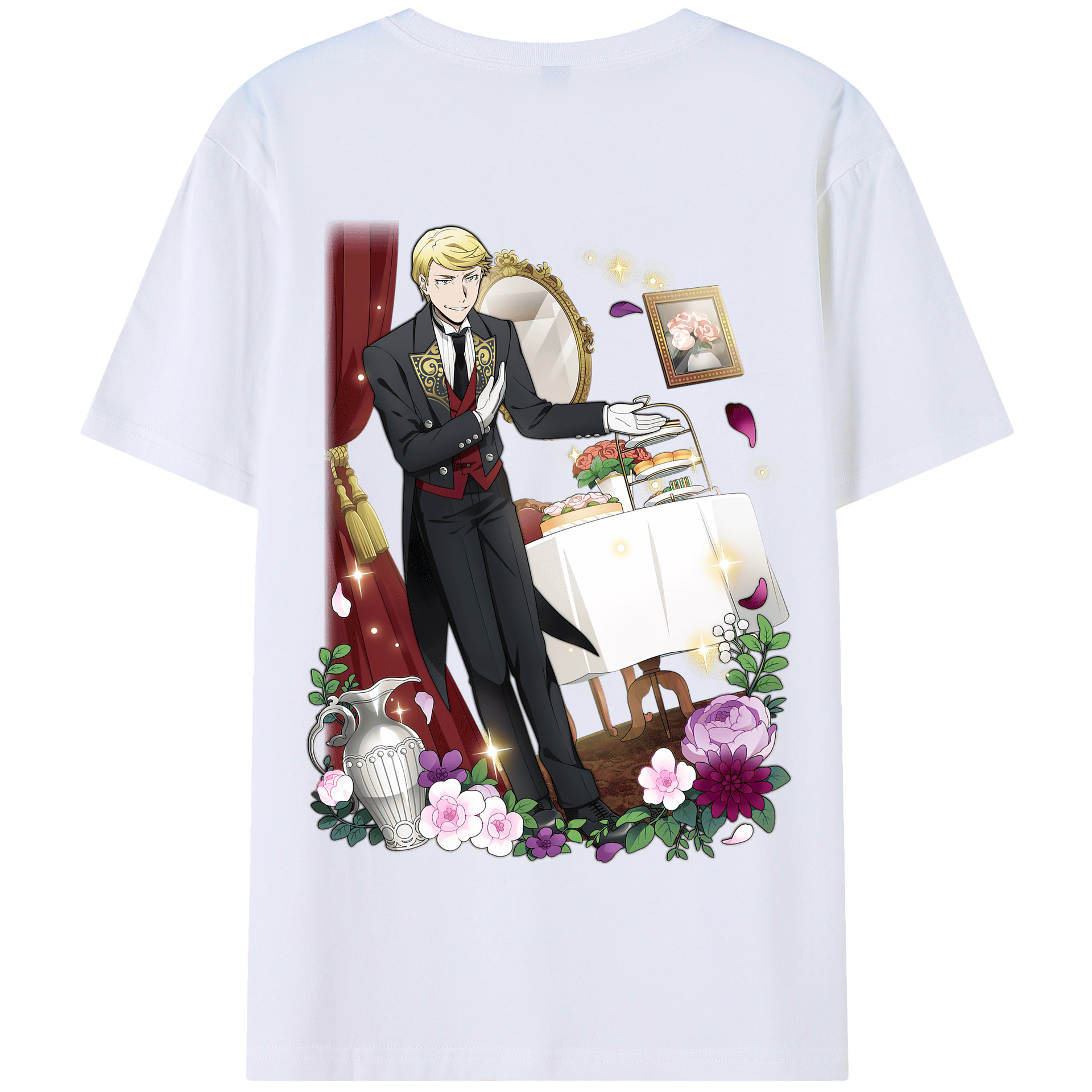 （画像用） 文豪ストレイドッグス Bungo Stray Dogs 綿100％半袖Tシャツ（背面プリント）