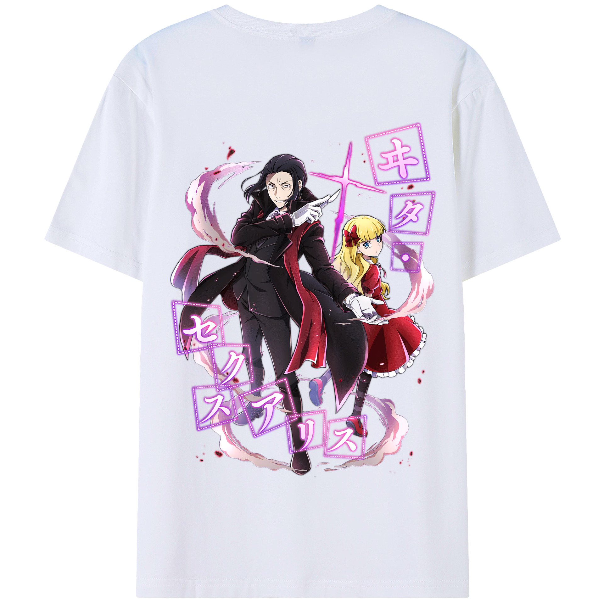 （画像用） 文豪ストレイドッグス Bungo Stray Dogs 綿100％半袖Tシャツ（背面プリント）