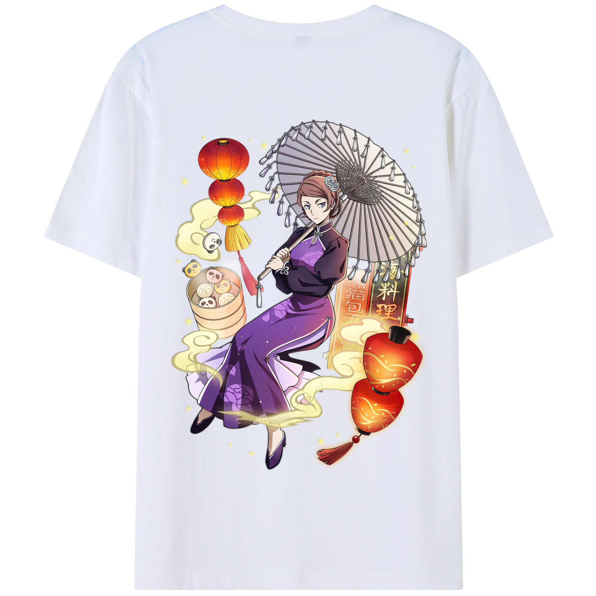 （画像用） 文豪ストレイドッグス Bungo Stray Dogs 綿100％半袖Tシャツ（背面プリント）